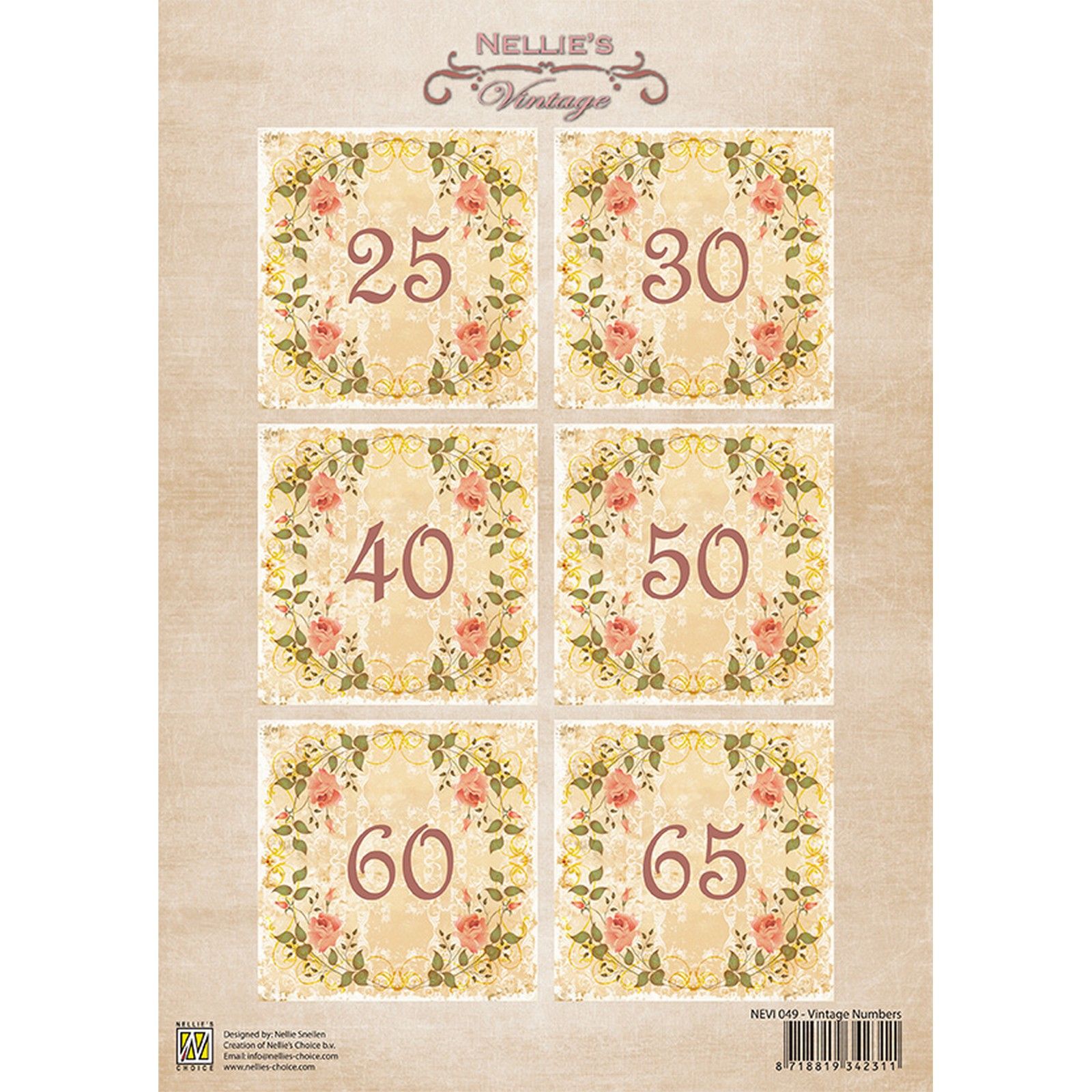 Nellie's Choice • Feuille De Découpage Vintage Numbers