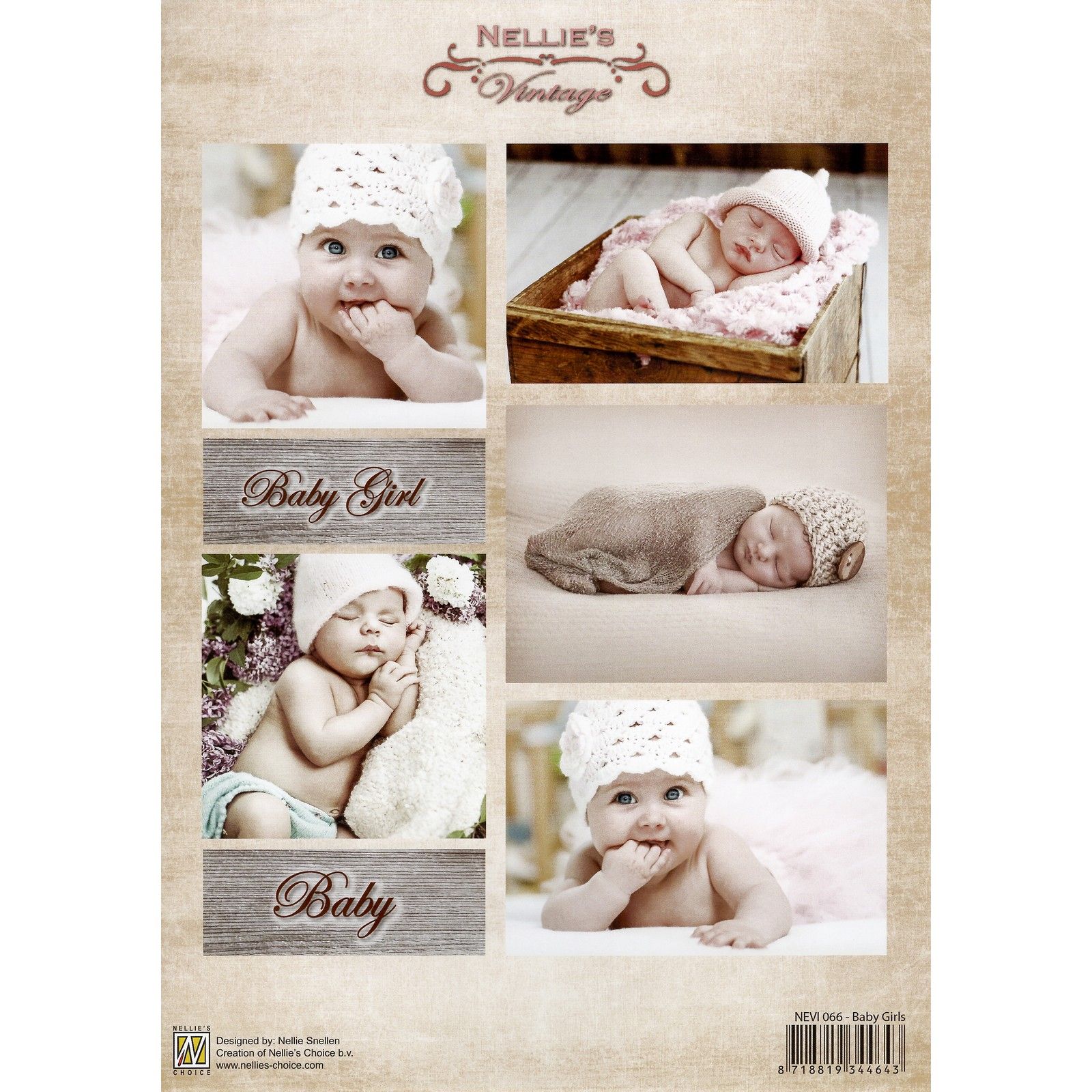 Nellie's Choice • Vintage Decoupage Blatt Baby Girls A4