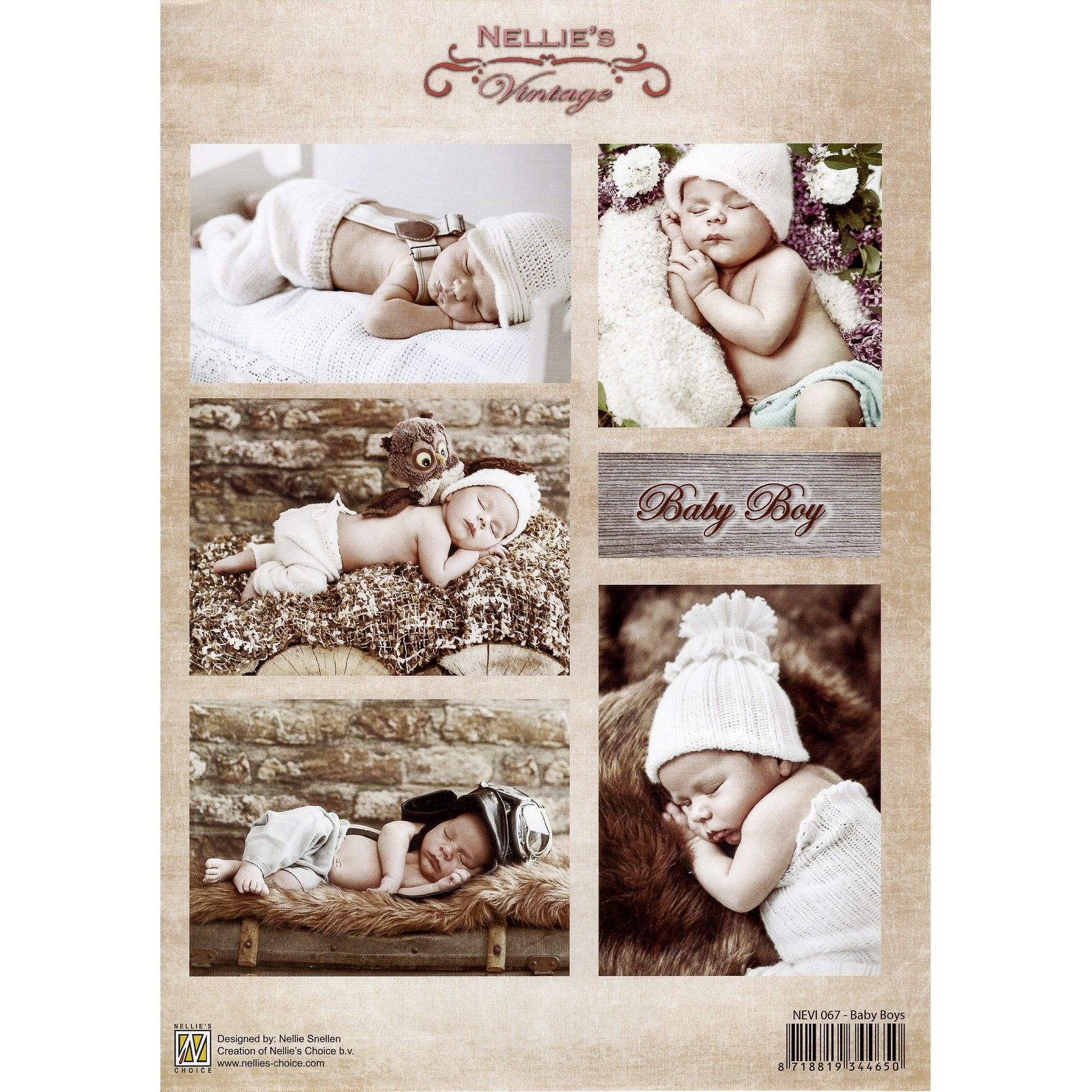 Nellie's Choice • Vintage Decoupage Foglio Baby Boys A4