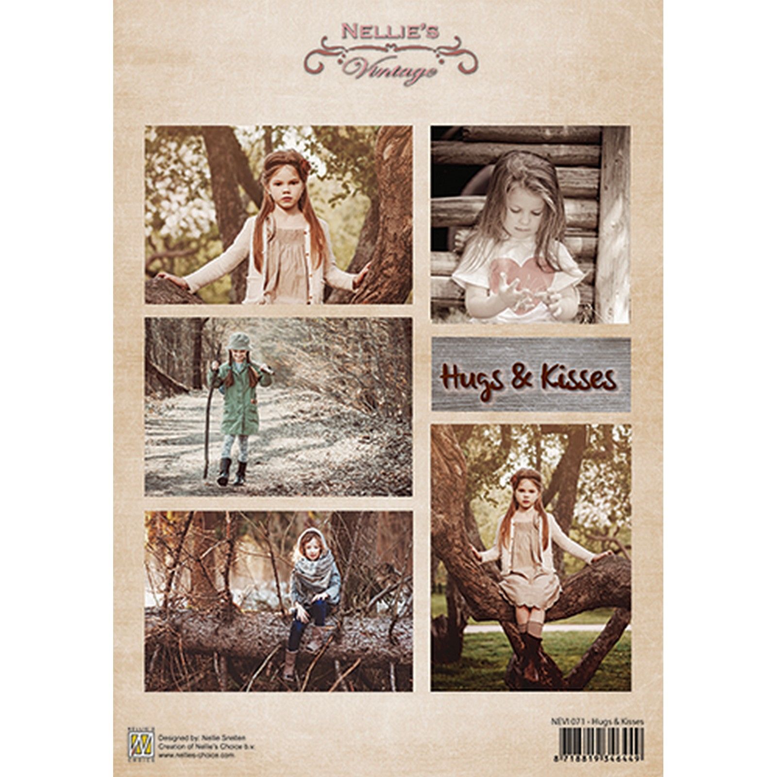 Nellie's Choice • Feuille De Découpage Vintage Hugs & Kisses