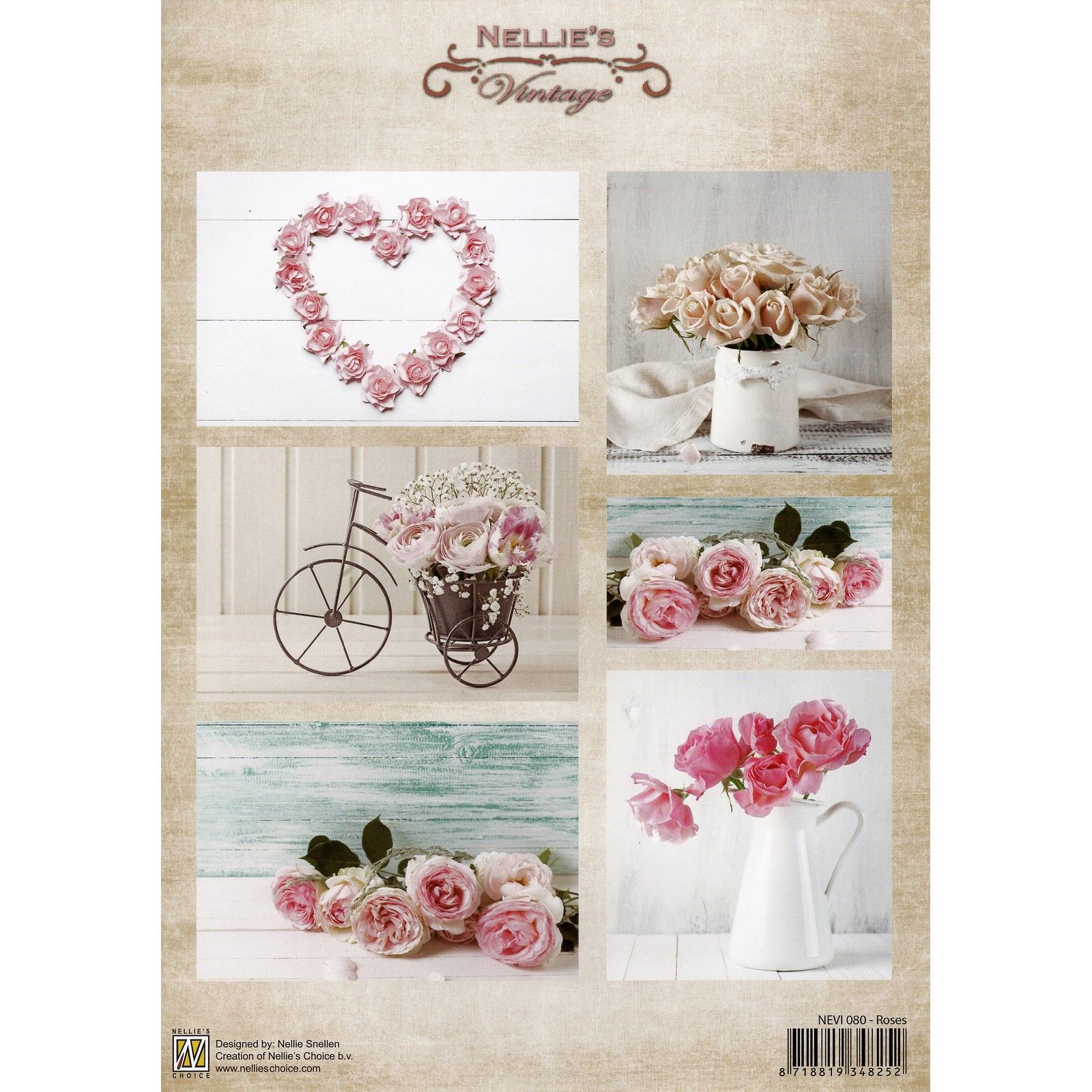 Nellie's Choice • Vintage Decoupage Vel Roses A4