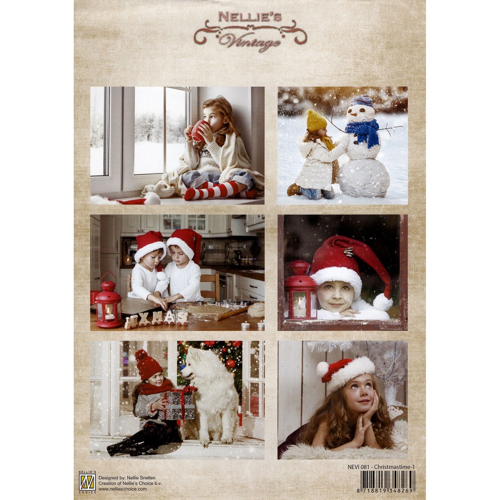 Nellie's Choice • Vintage Decoupage Hoja Christmastime-1  A4