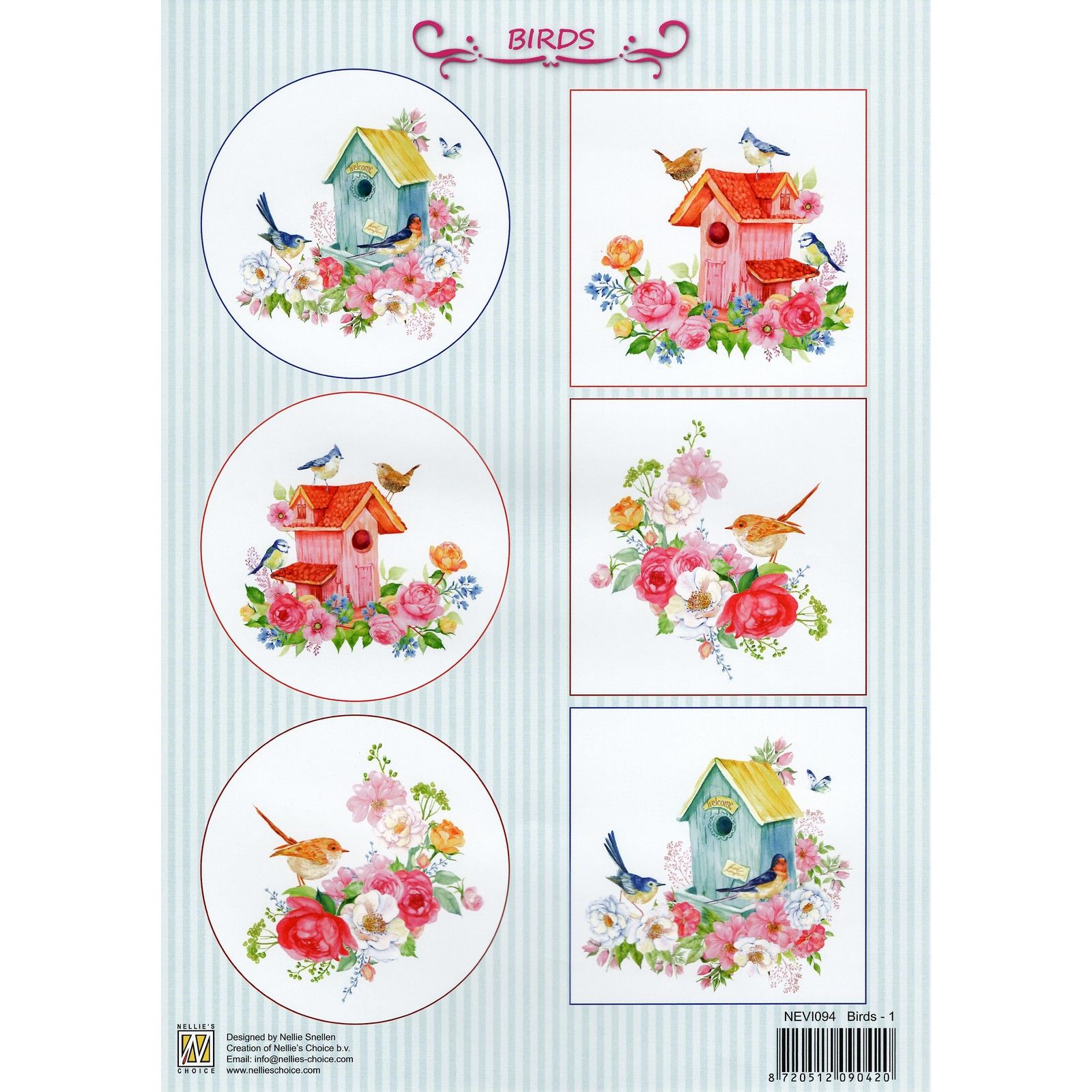 Nellie's Choice • Vintage Decoupage Feuille Birds-1 A4