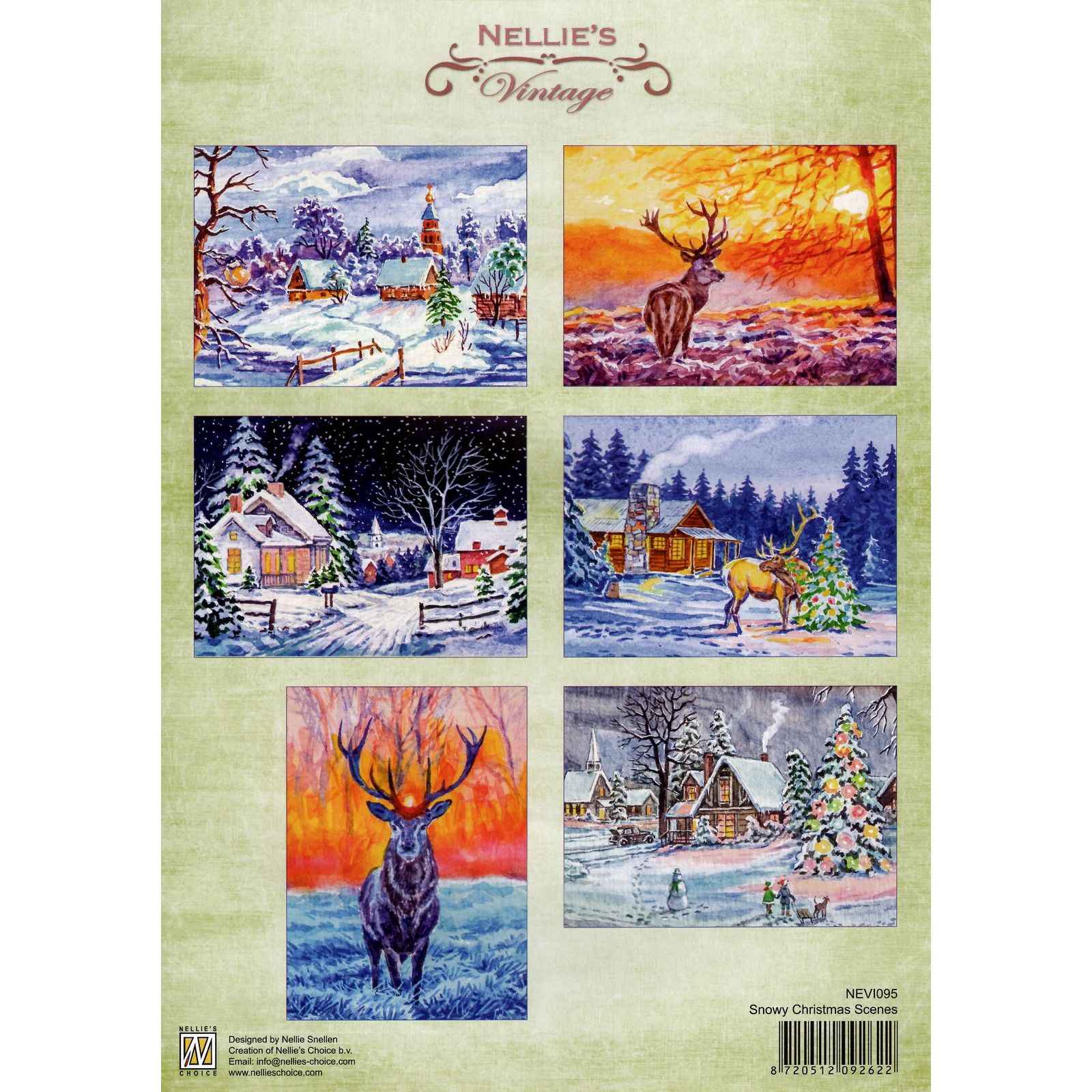 Nellie's Choice • Vintage Decoupage Vellen Snowy Christmas Scenes A4