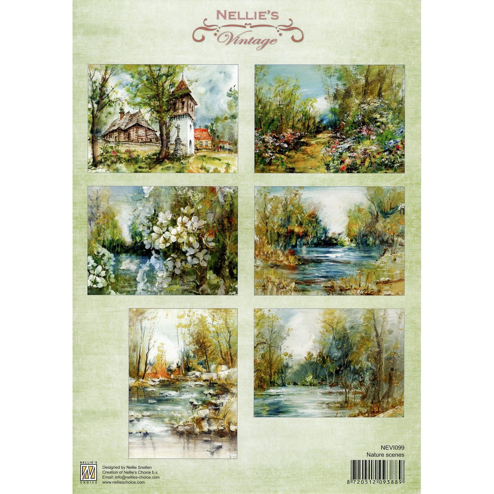 Nellie's Choice • Vintage Decoupage Feuille Nature Scenes A4