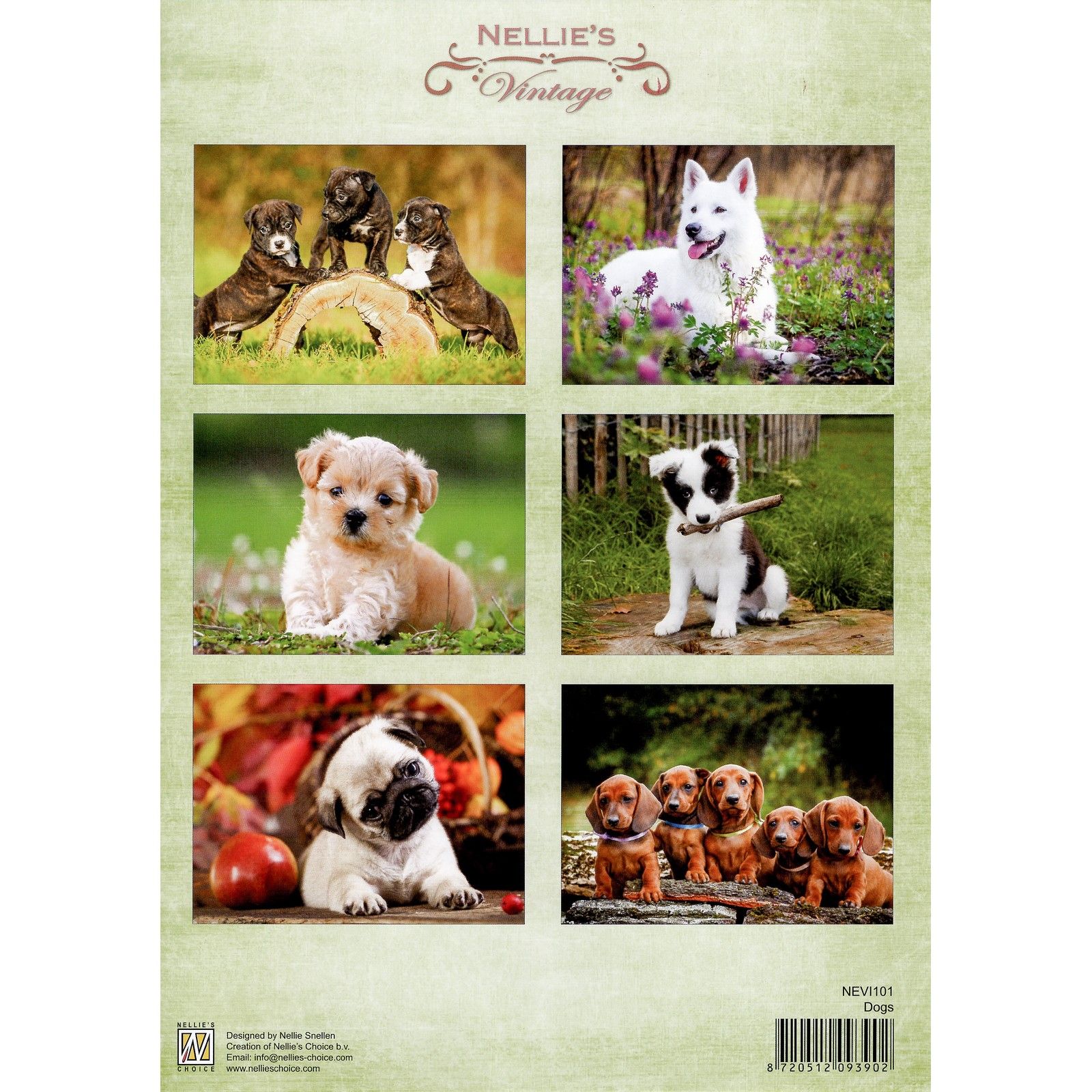 Nellie's Choice • Vintage Decoupage Sheet Dogs A4