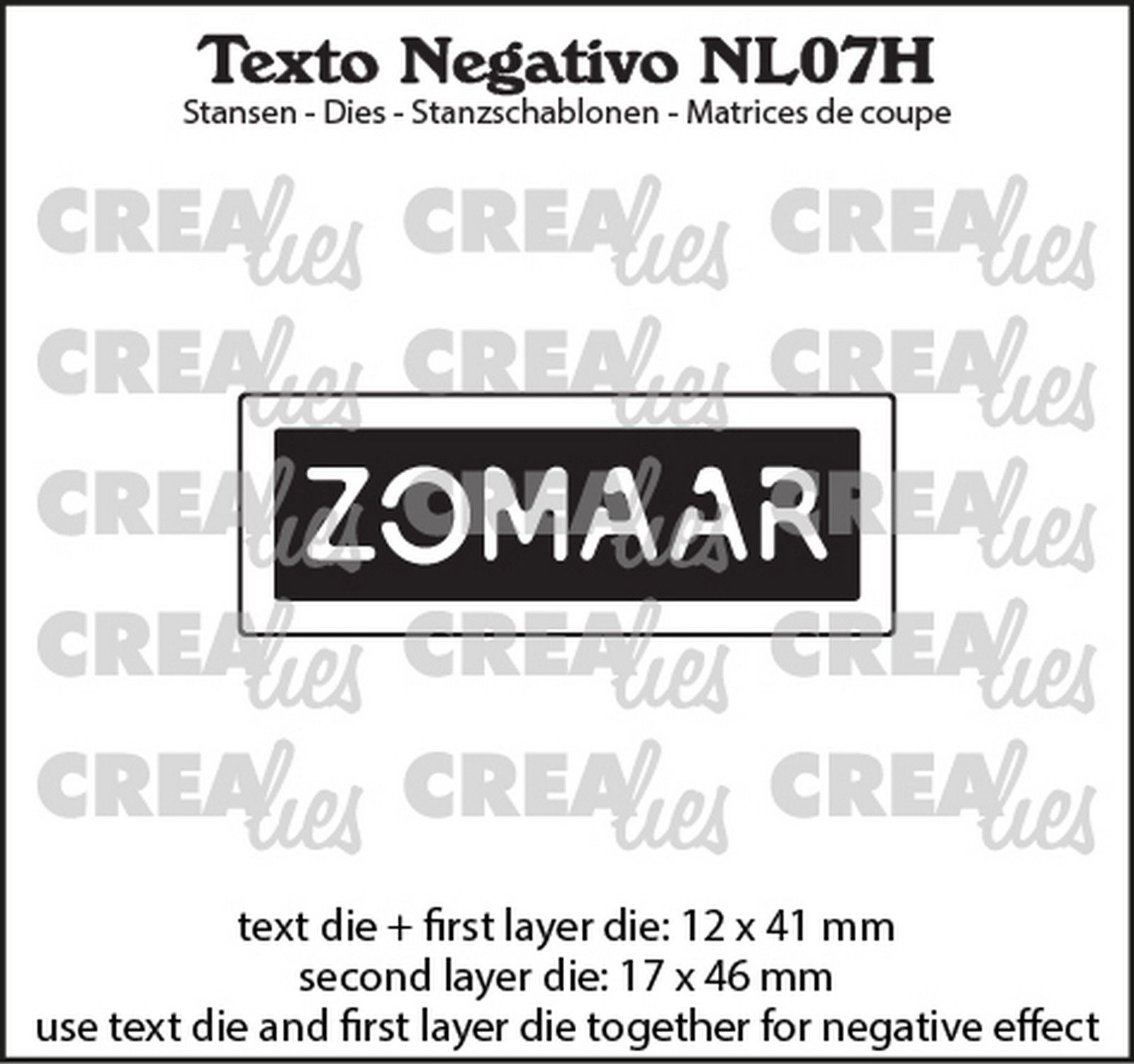 Crealies • Texto Negativo ZOMAAR (Dutch Text)