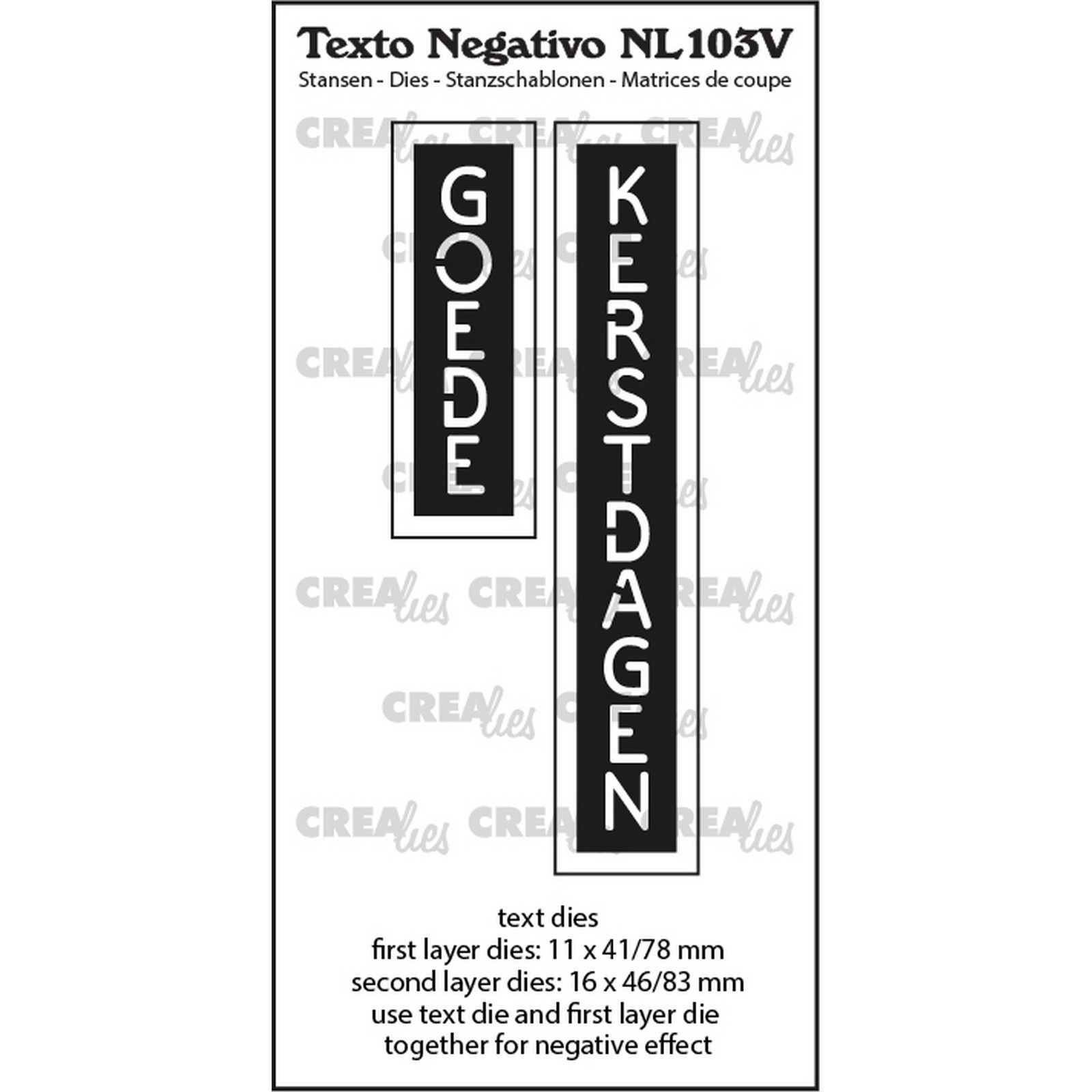 Crealies • Texto Negativo Goede Kerstdagen (Vertical)