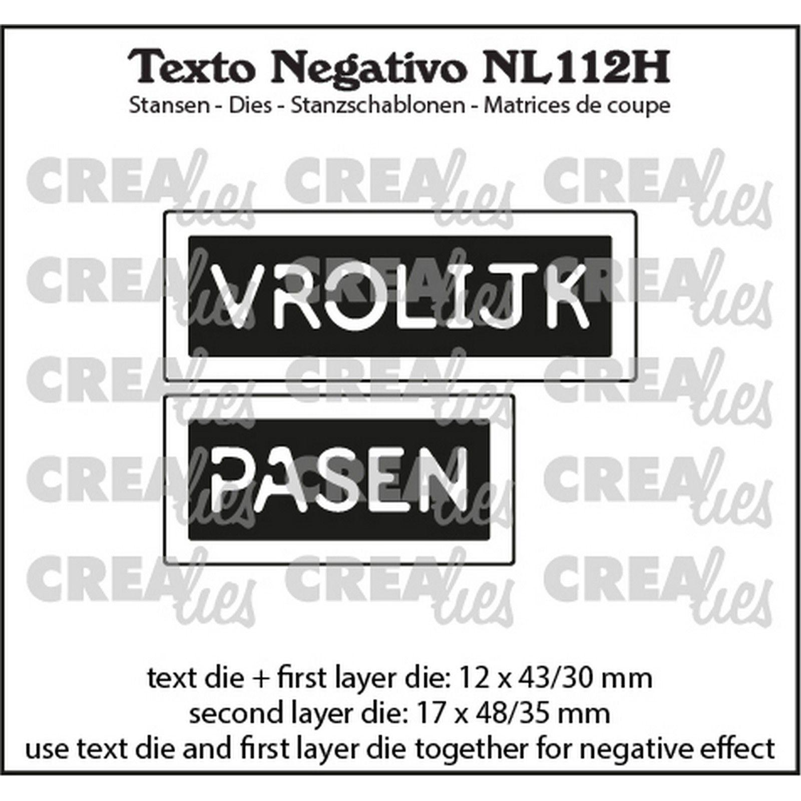 Crealies • Texto Negativo Nl: Vrolijk Pasen (Horizontal)