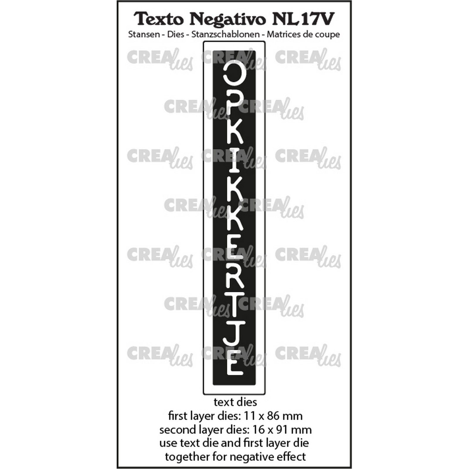 Crealies • Texto Negativo OPKIKKERTJE
