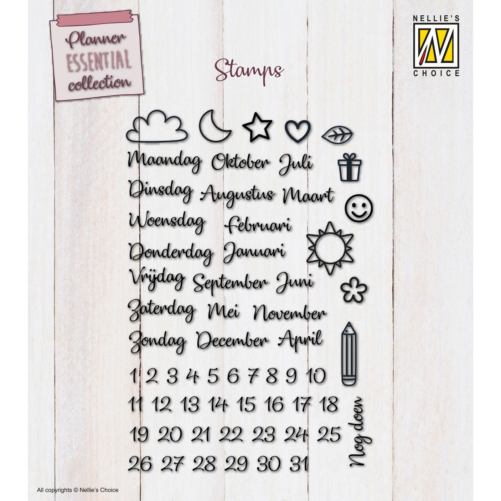 Nellie's Choice • Clear Stamps Planner Essentials NL 61pcs