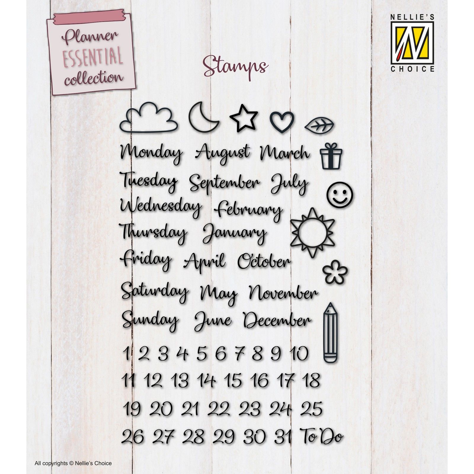 Nellie's Choice • Clear Stamps Planner Essentials EN 61pcs