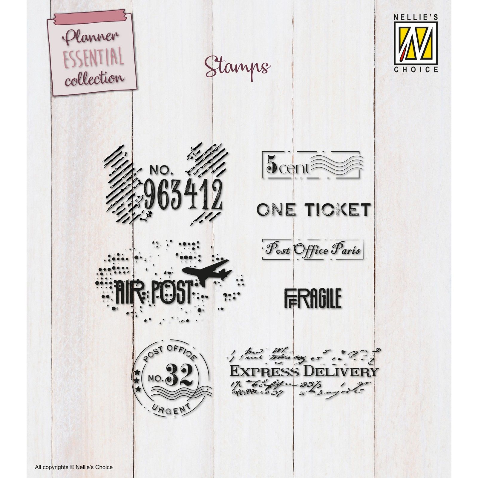 Nellie's Choice • Clear Stamps Vintage Labels 8pcs