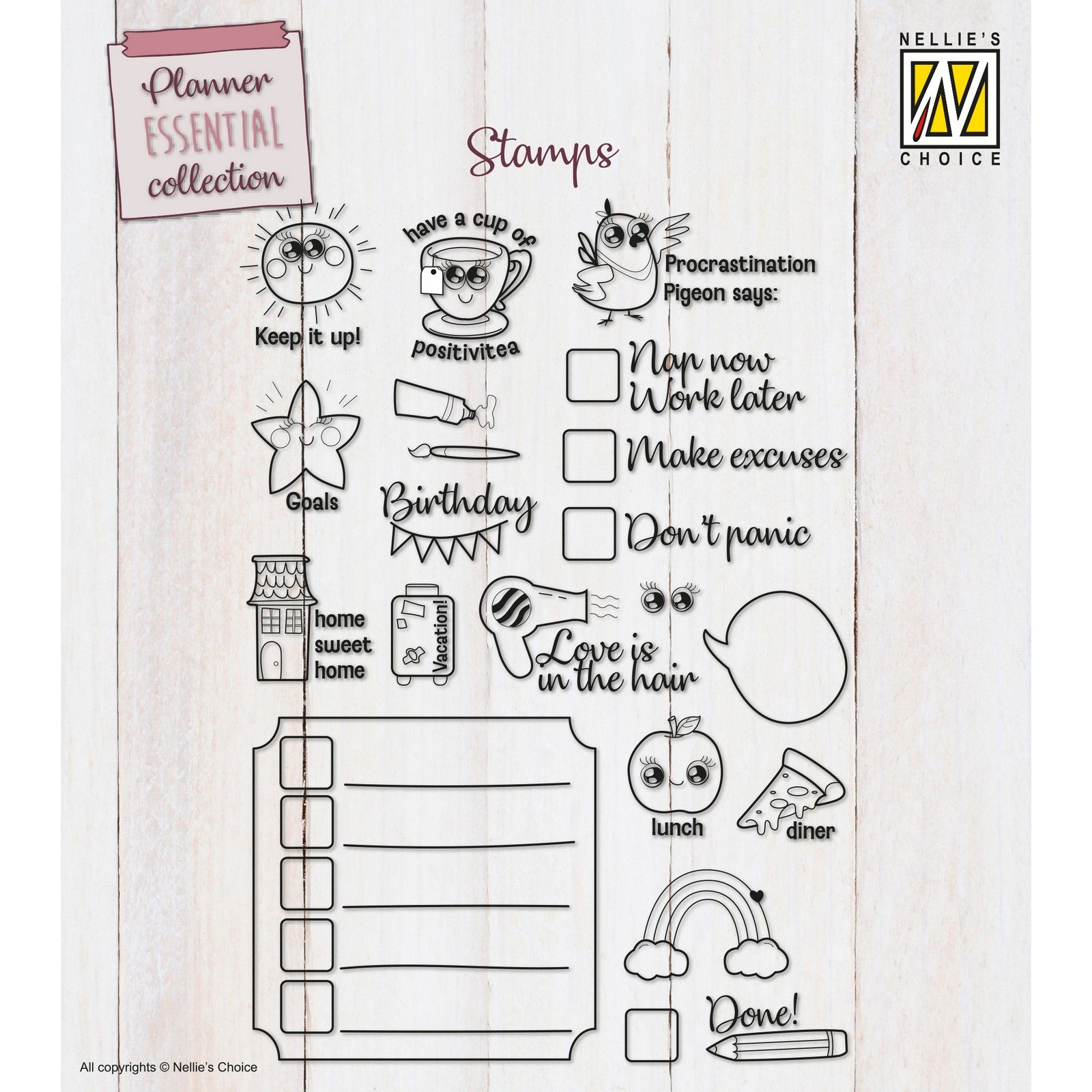 Nellie's Choice • Clear Stamps To-do's & More 22pcs