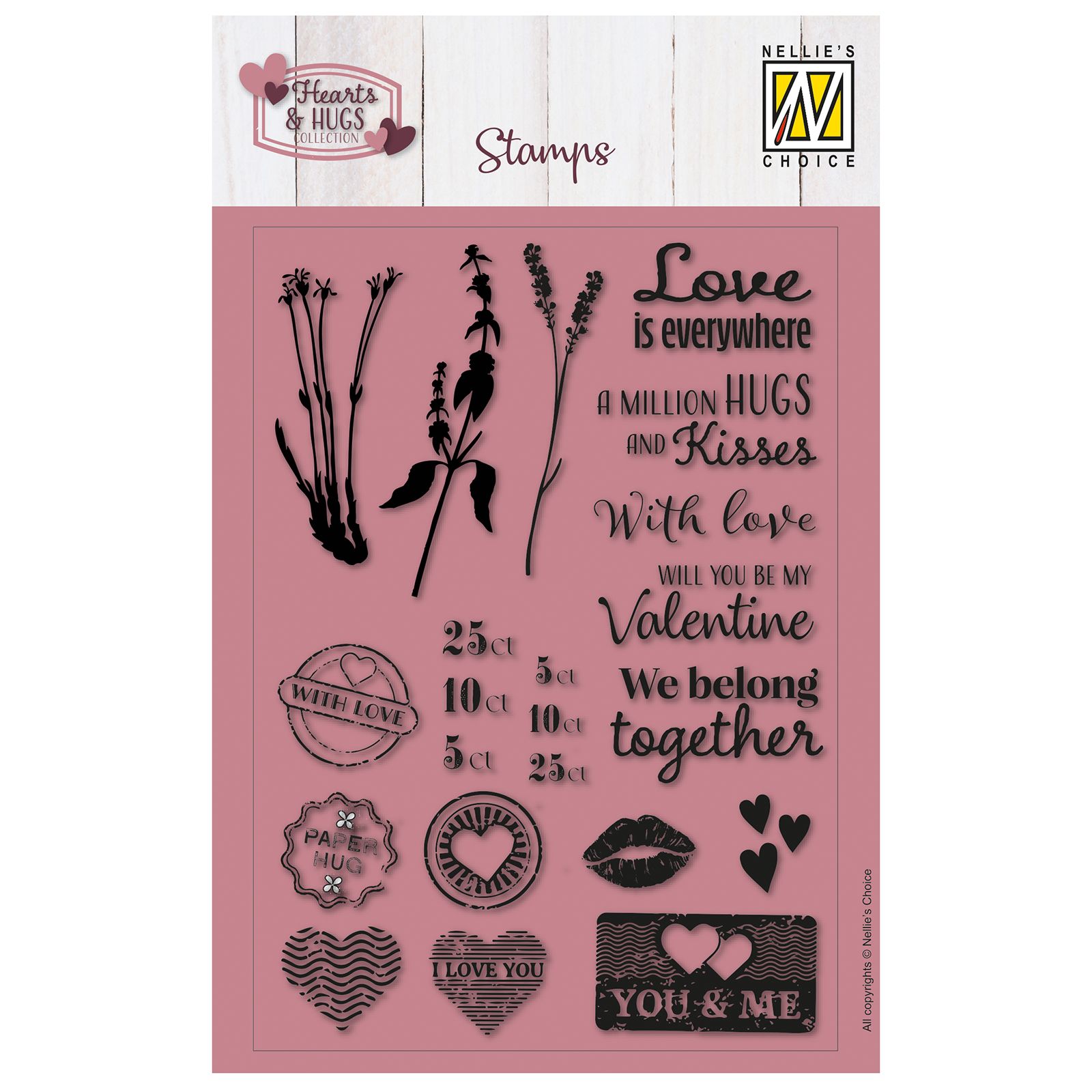 Nellie's Choice • Clear Stamps Love is Everywhere 22pcs