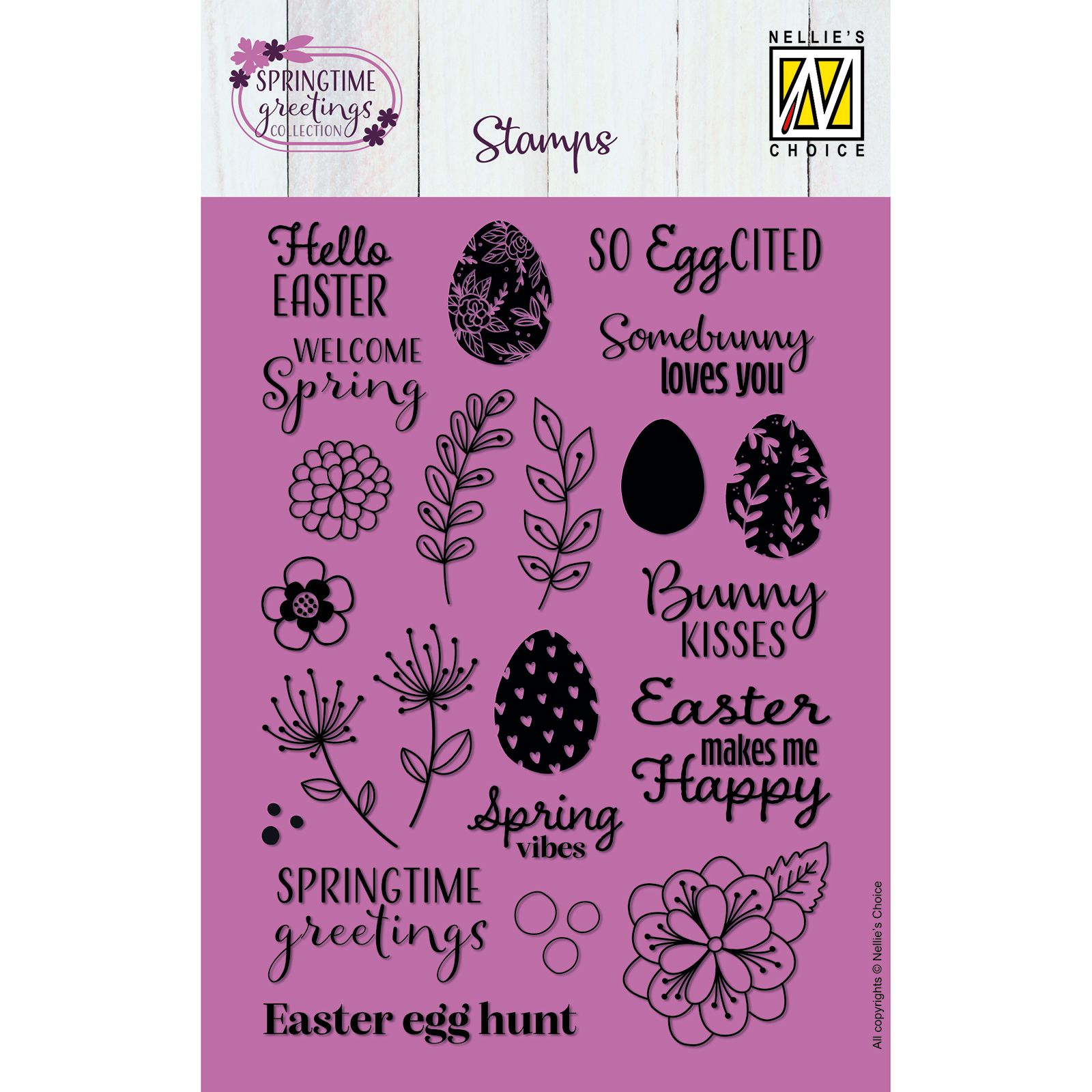 Nellie's Choice • Clear Stamp Set A6 Springtime Greetings