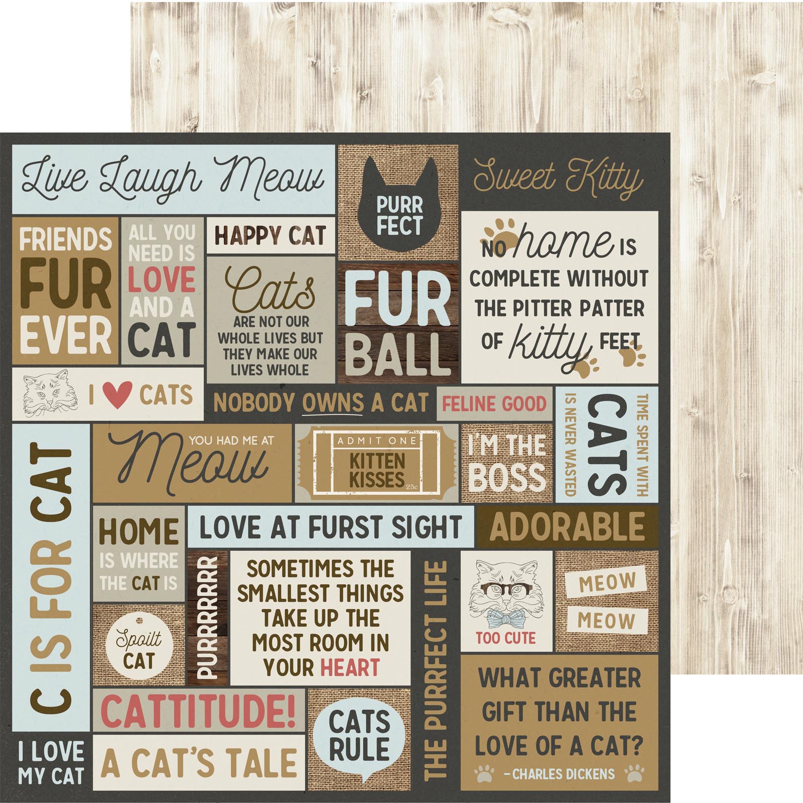 Kaisercraft • Pawfect double-sided 12x12" Meow