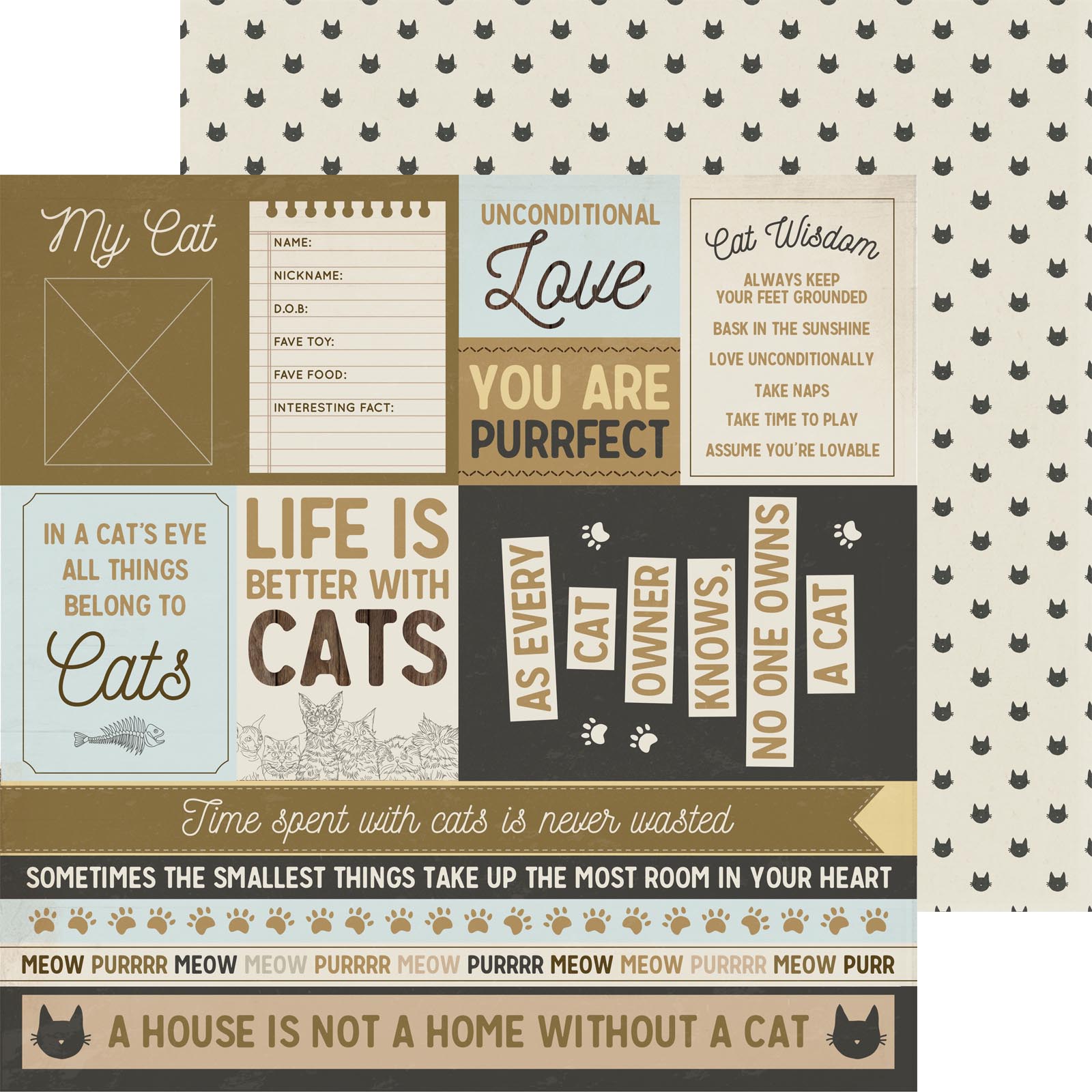 Kaisercraft • Pawfect Double-Sided 30,5X30,5Cm Purr