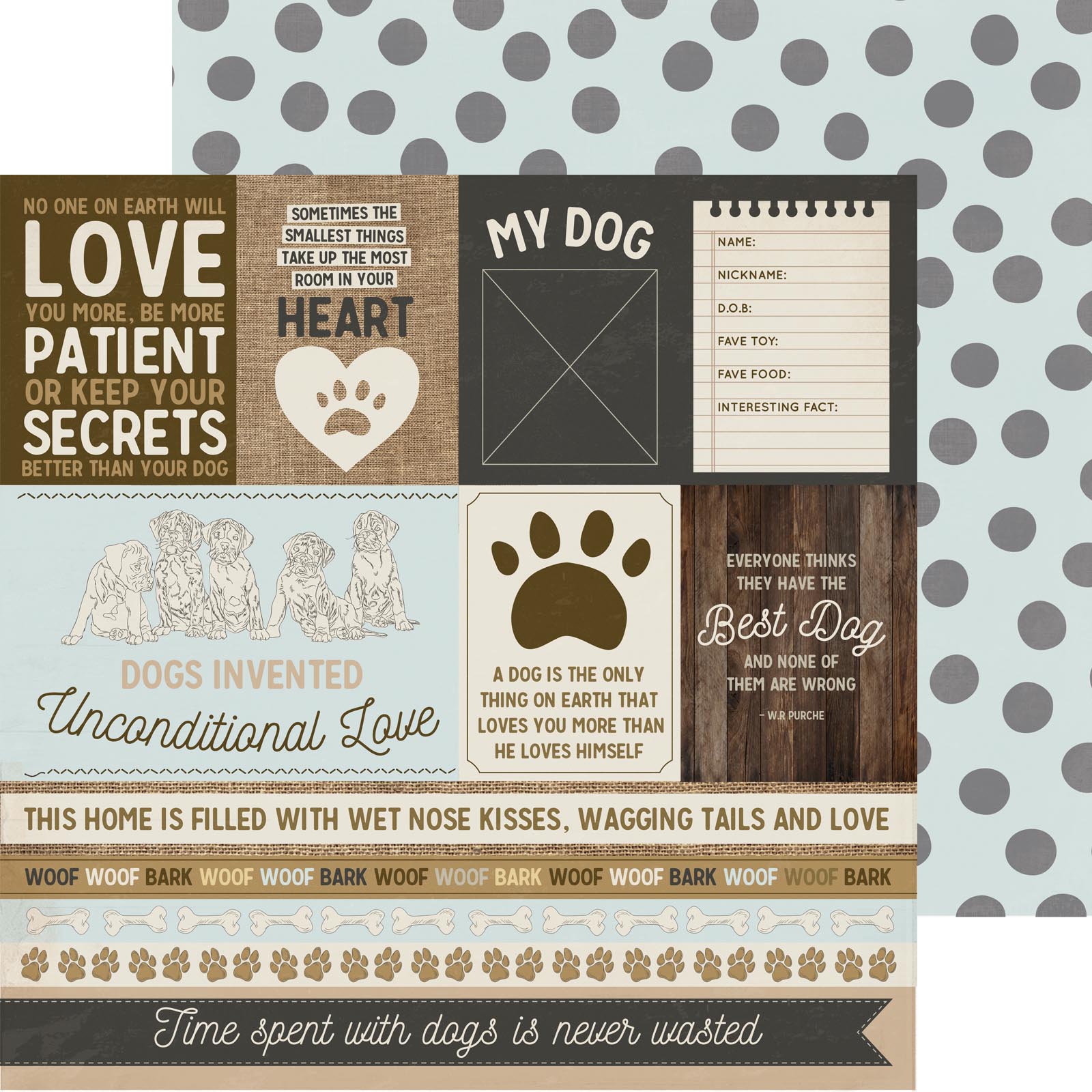 Kaisercraft • Pawfect double-sided 12x12" Ruff