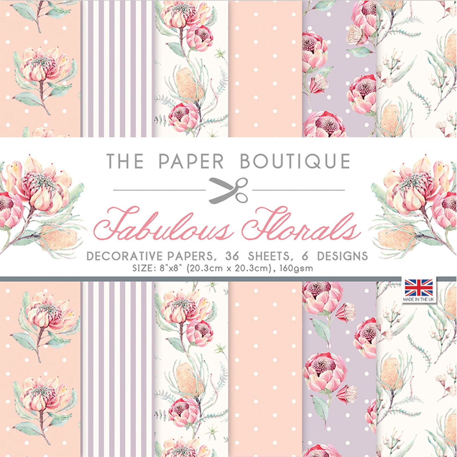 The Paper Boutique • Fabulous florals decorative papers 20,3x20,3cm