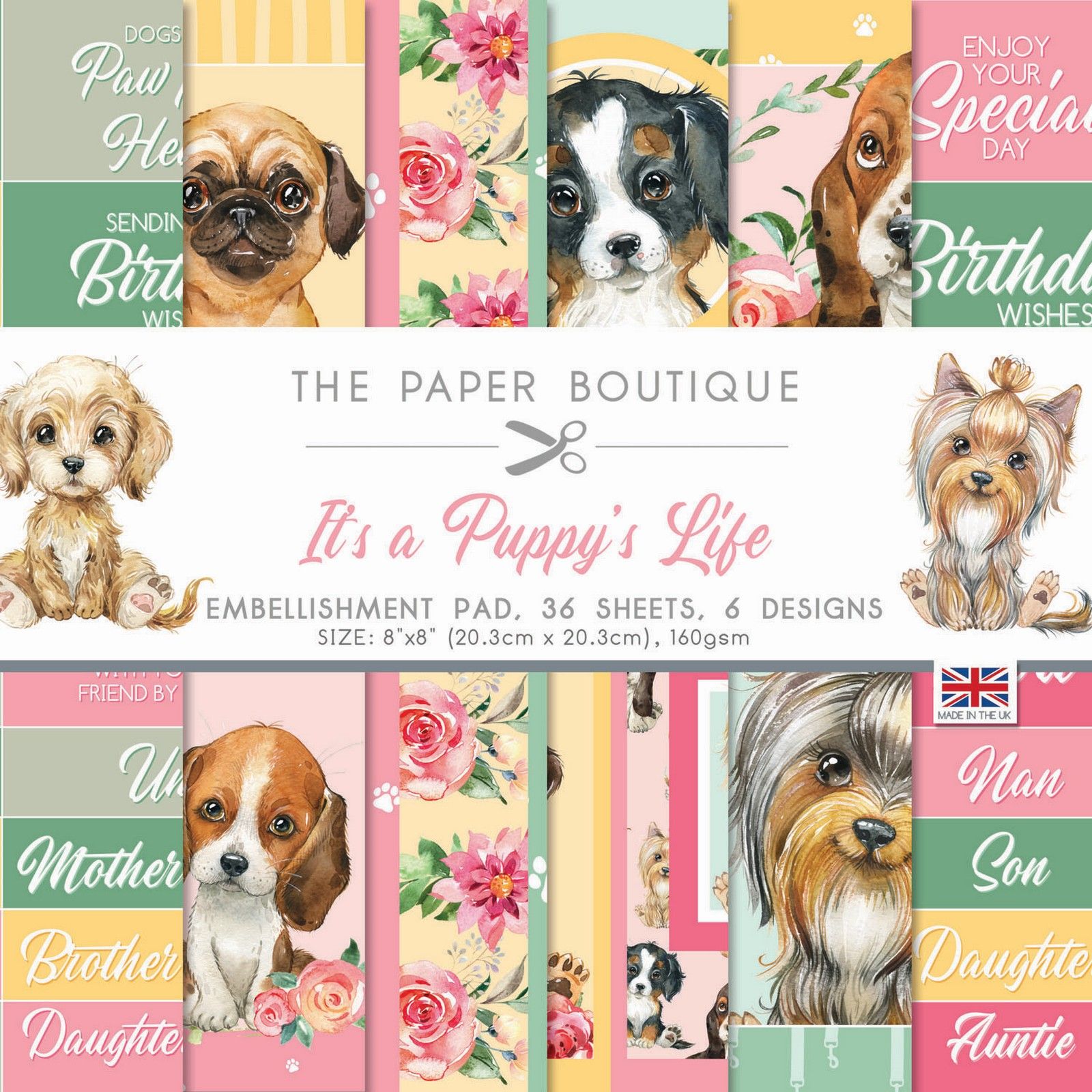The Paper Boutique • It's a puppy's life coloured card collection