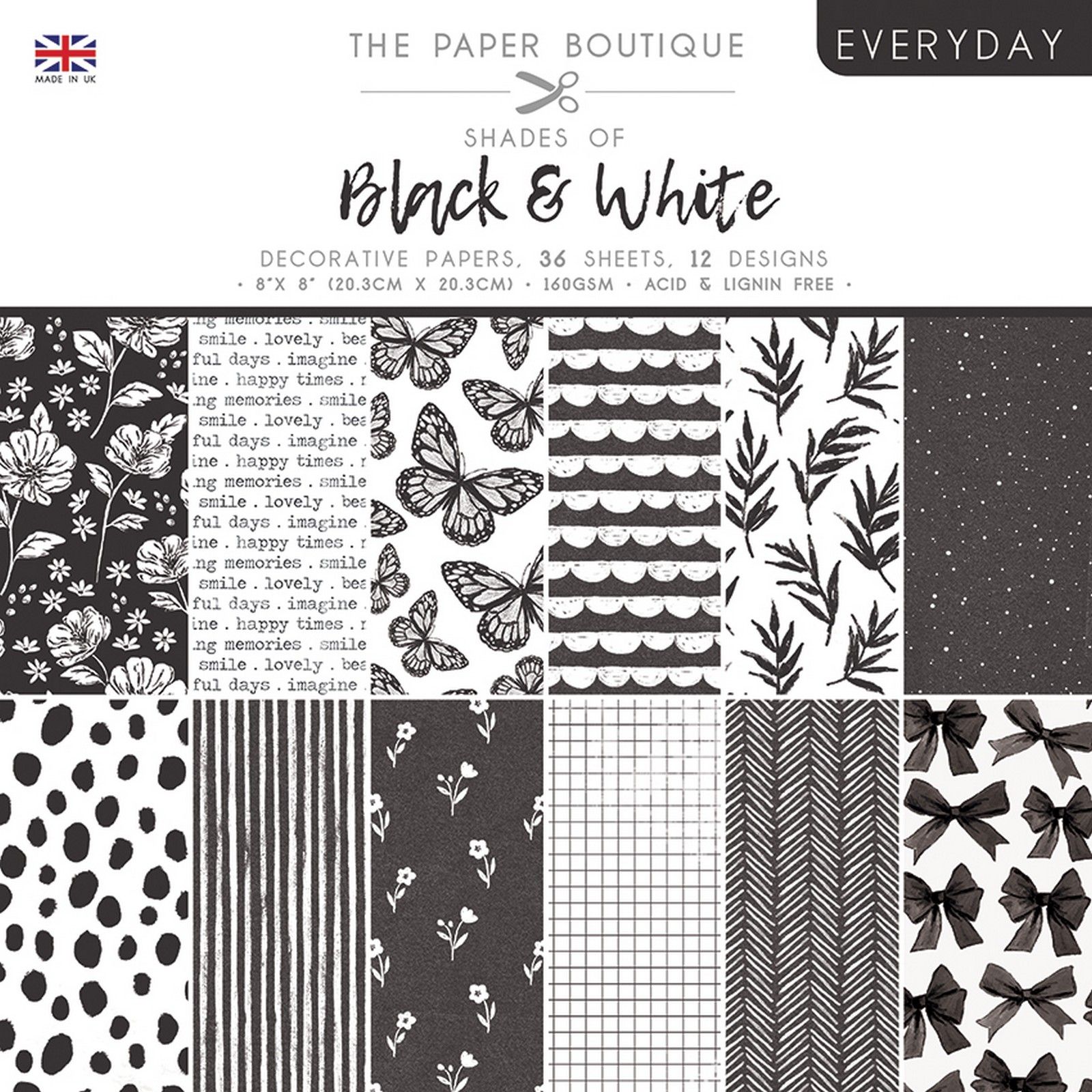 The Paper Boutique • Everyday shades of black & white decorative papers