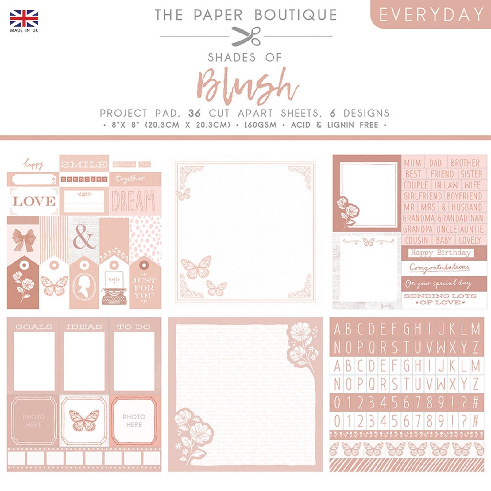 The Paper Boutique • Everyday shades of Blush project pad
