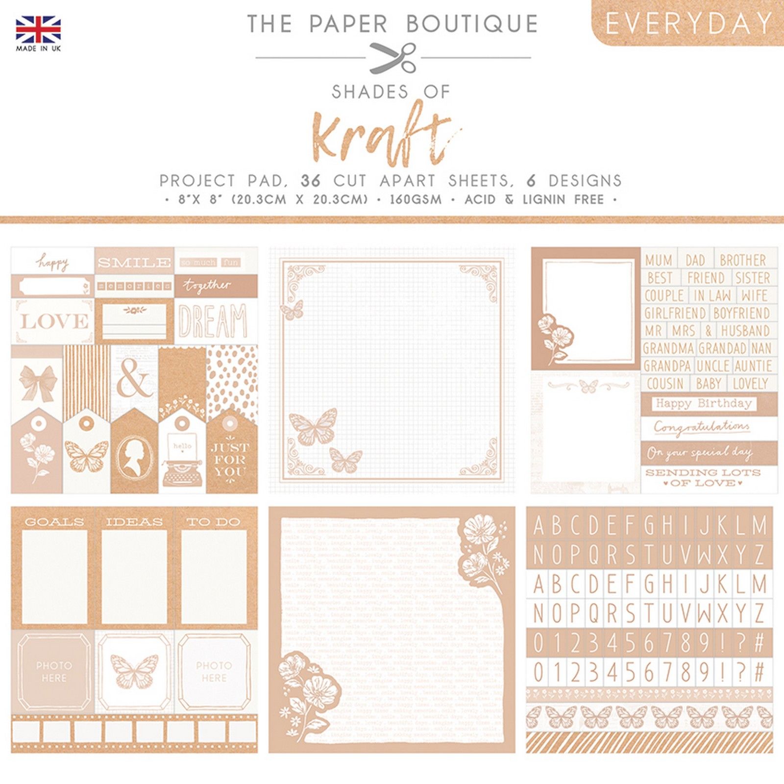 The Paper Boutique • Everyday shades of Kraft project pad