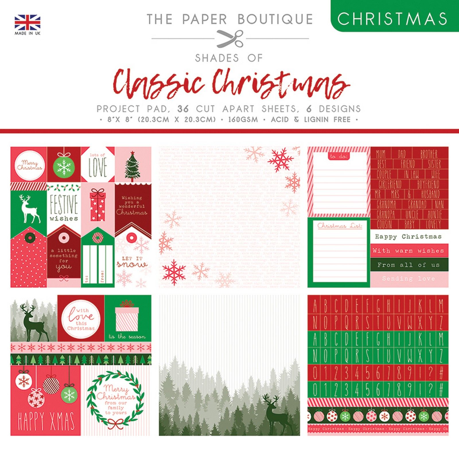The Paper Boutique • Shades of classic Christmas project pad