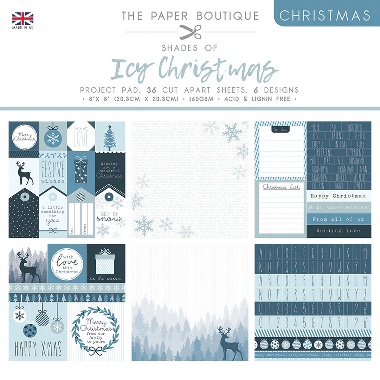 The Paper Boutique • Shades of icy Christmas project pad