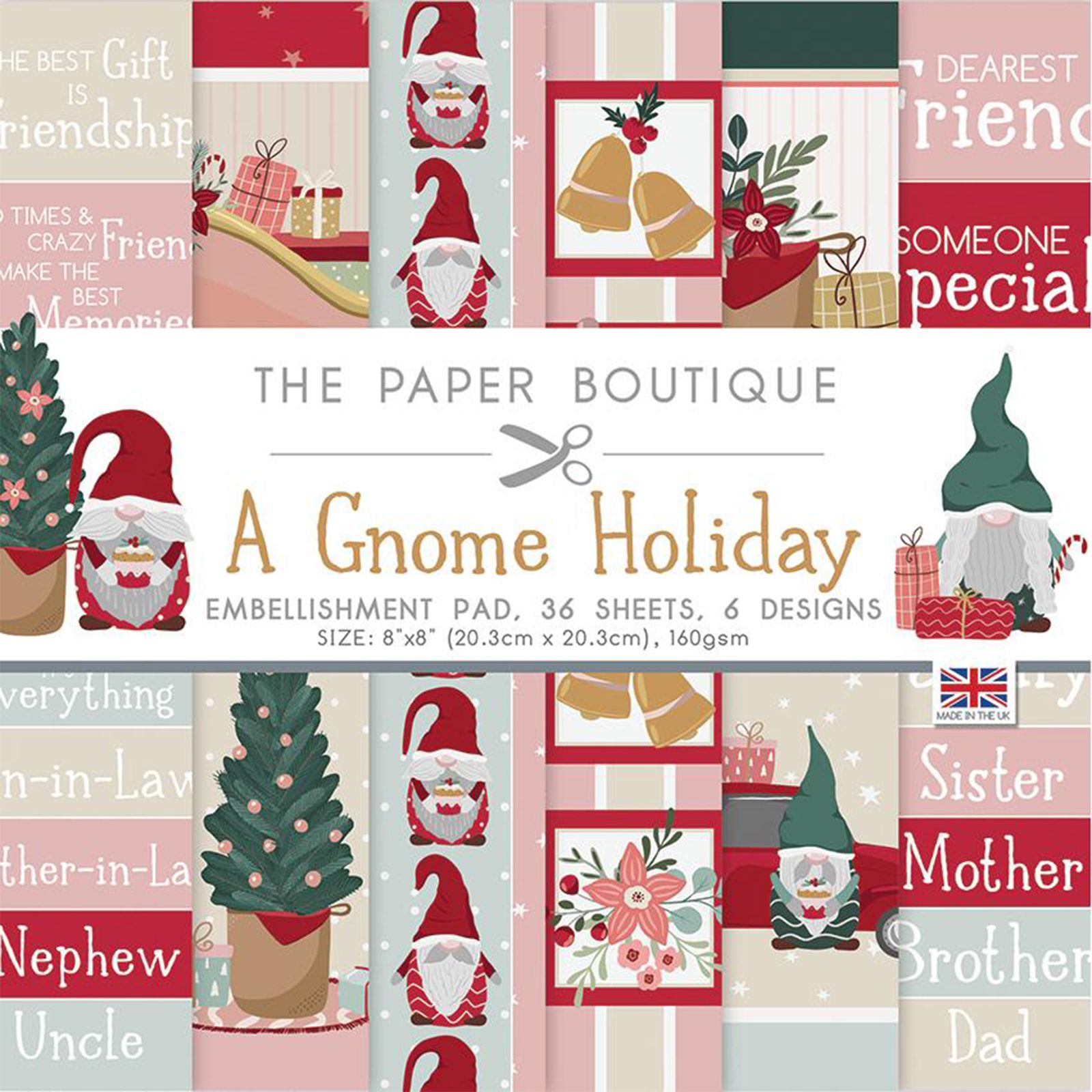 The Paper Boutique • A gnome holiday embellishments pad