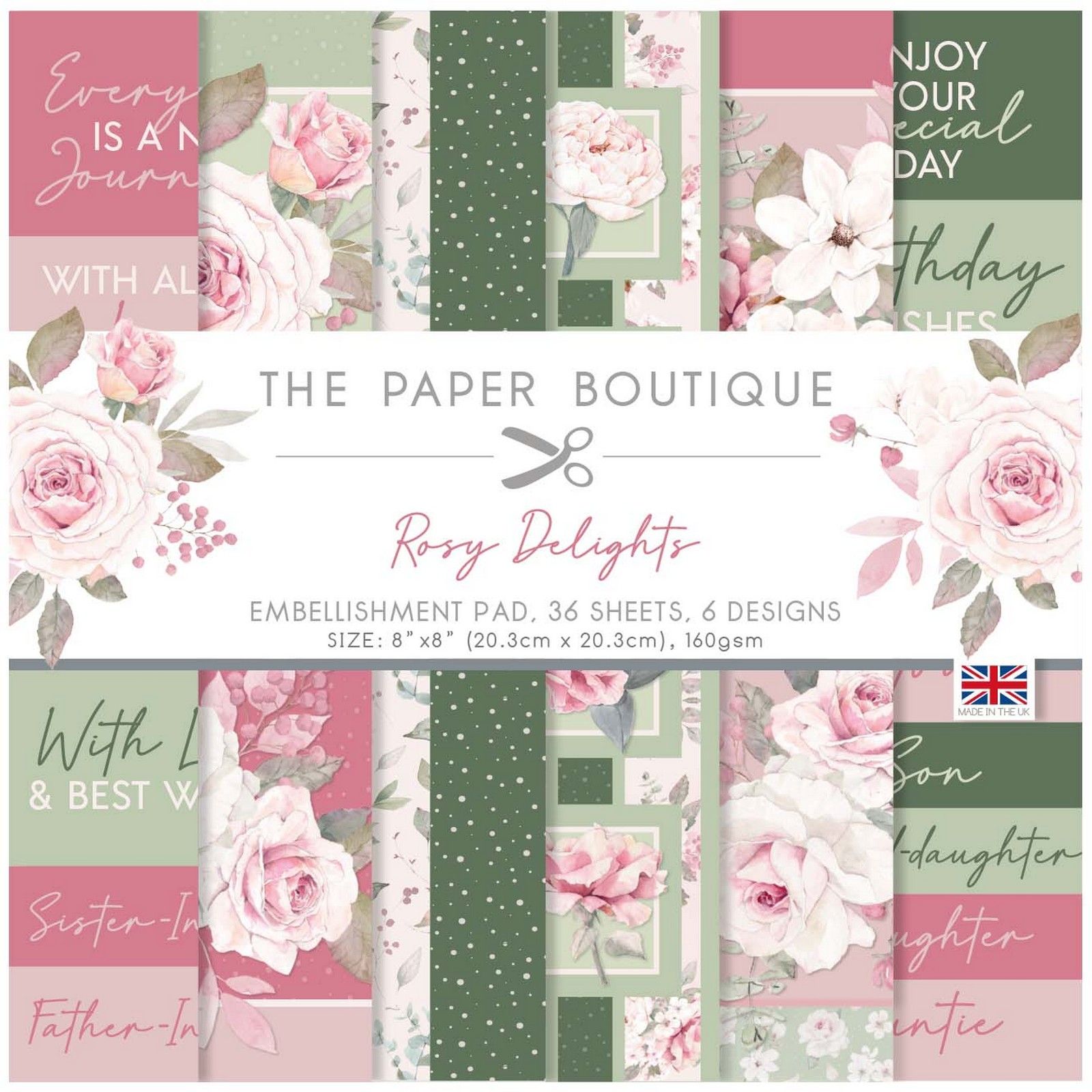 The Paper Boutique • Rosy delights embellishments pad