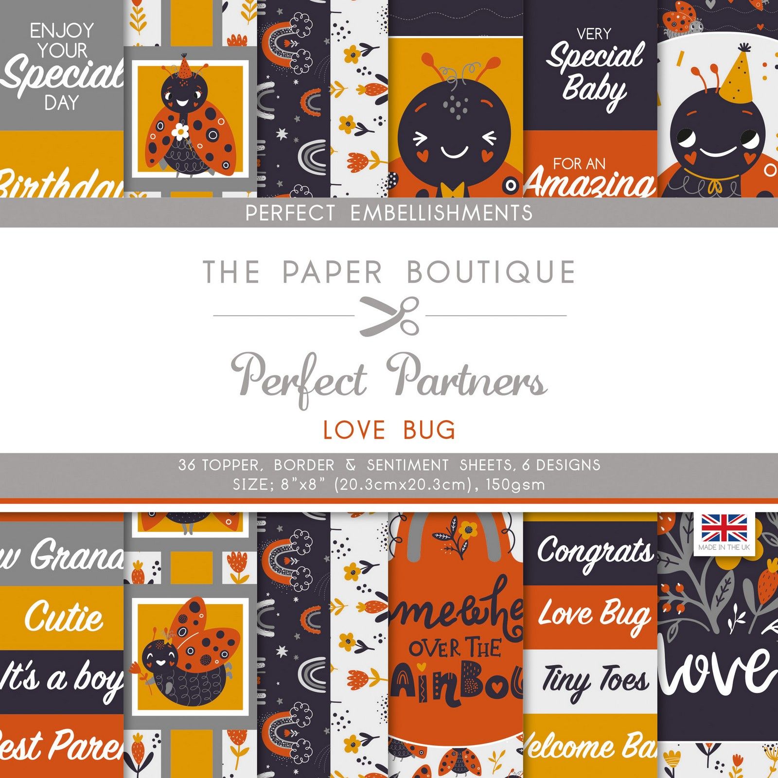 The Paper Boutique • Perfect Partners Embellishment Pad Love Bug