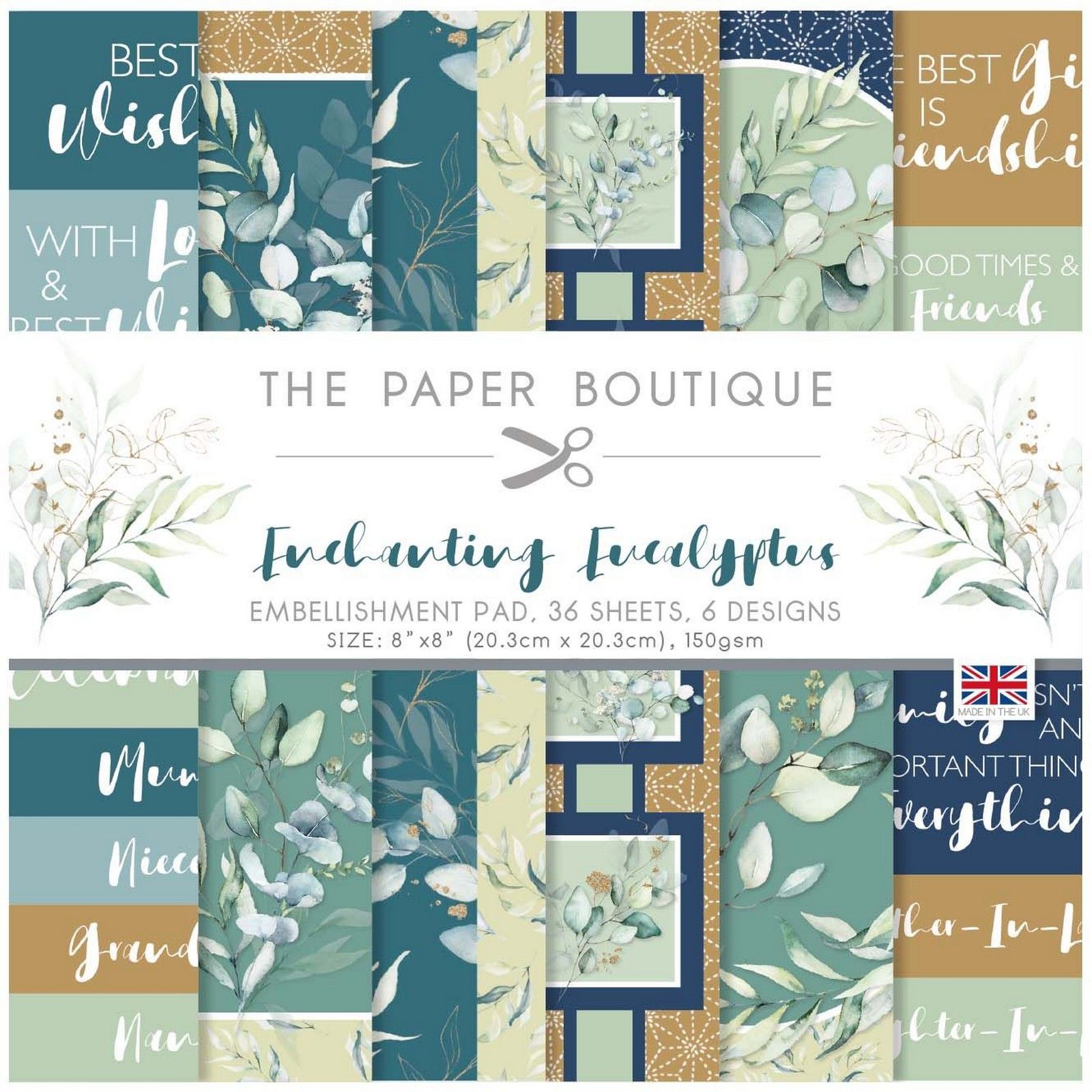 The Paper Boutique • Enchanting Eucalyptus Embellishments Pad