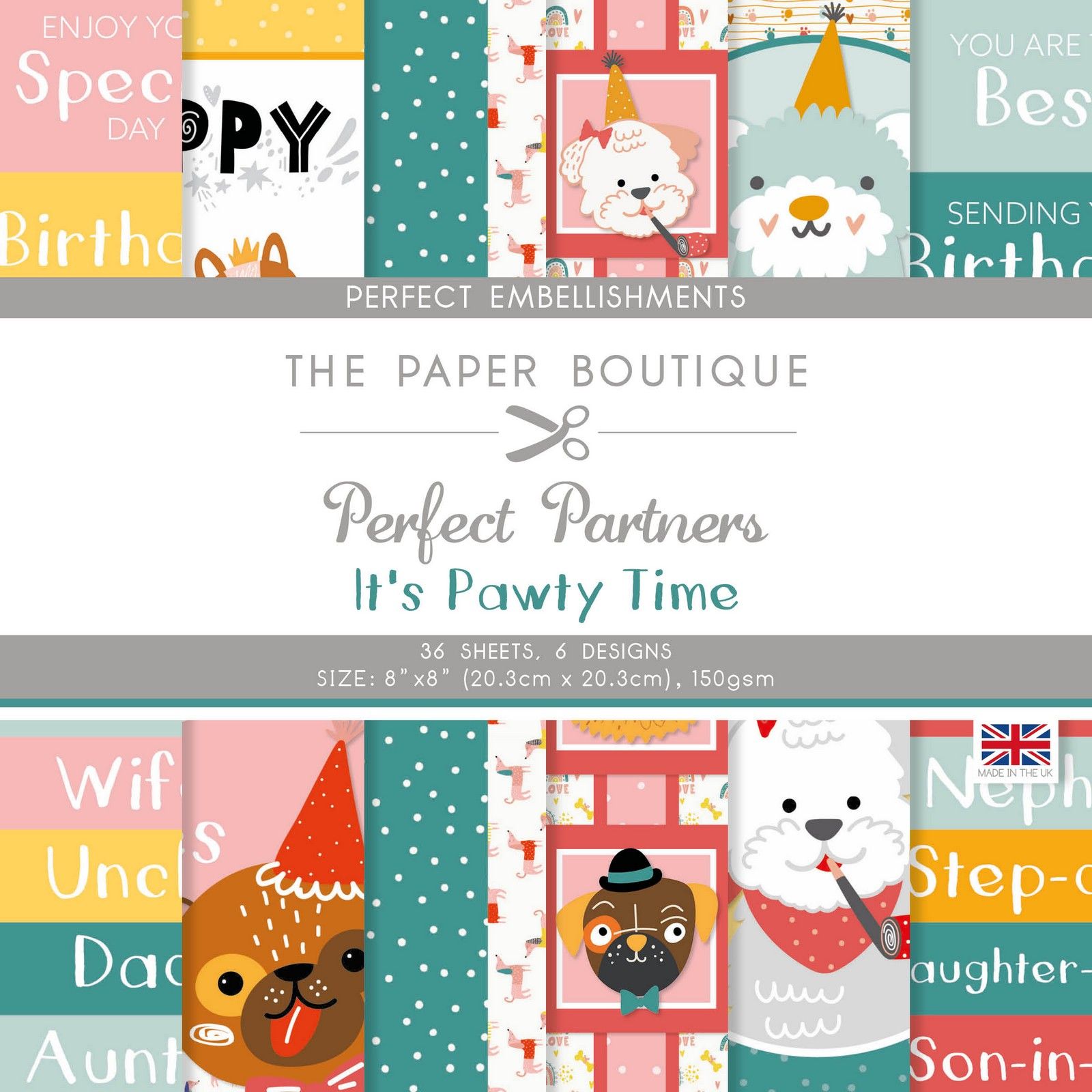 The Paper Boutique • Perfect Partners Embellishments It's Pawty Time