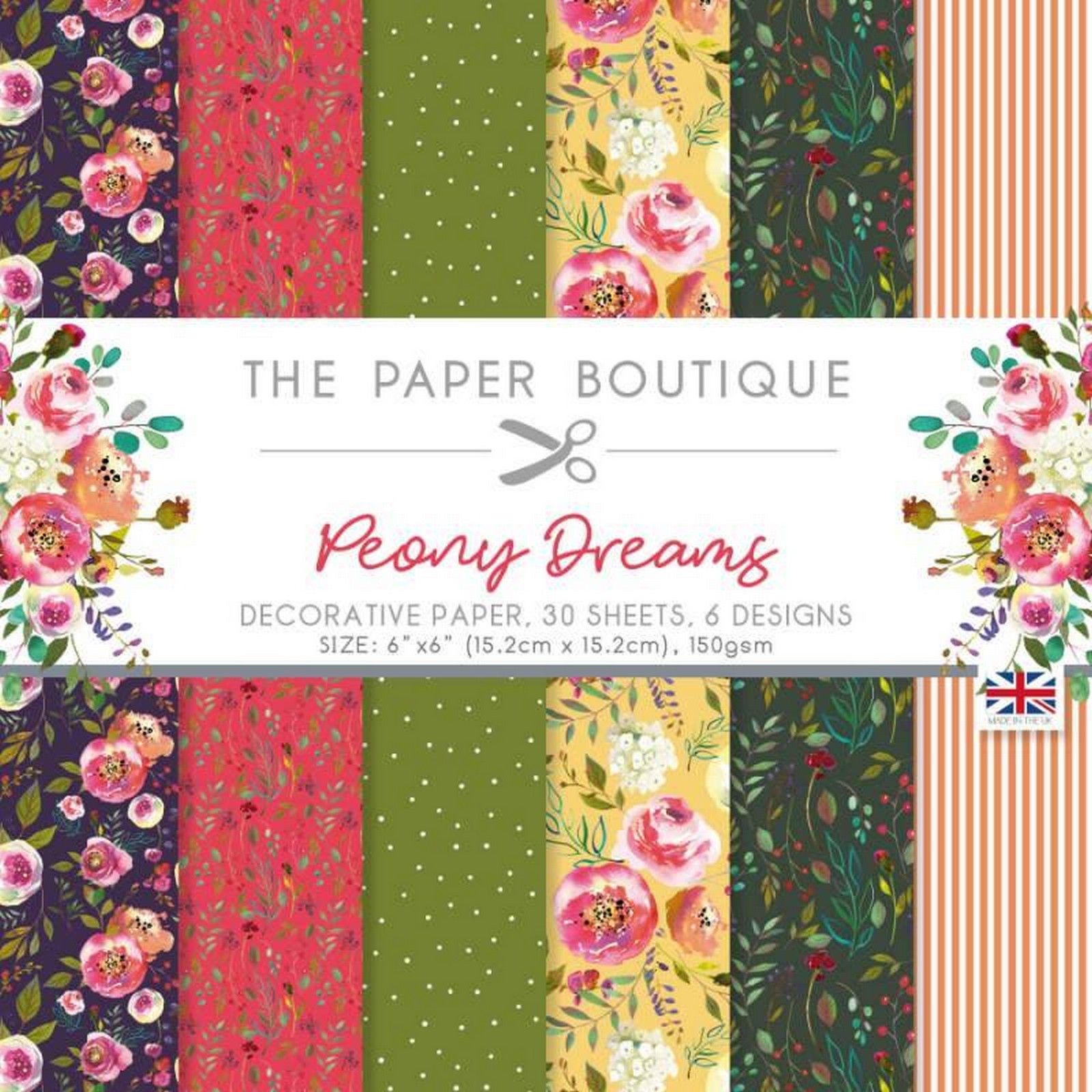 The Paper Boutique • Peony Dreams Paper Pad 15,24x15,24cm