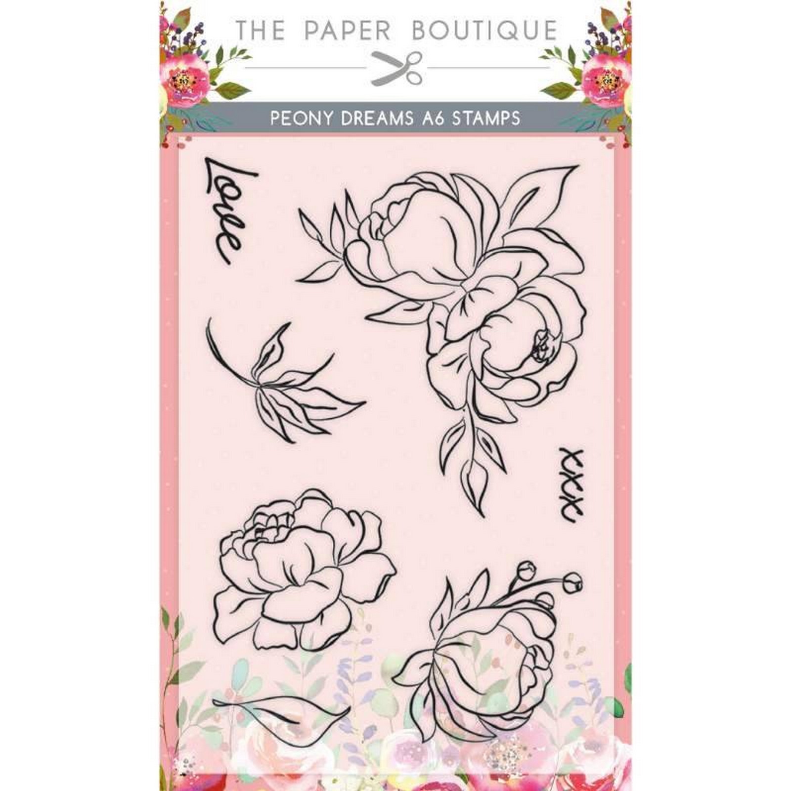 The Paper Boutique • Peony Dreams A6 Stamp Set