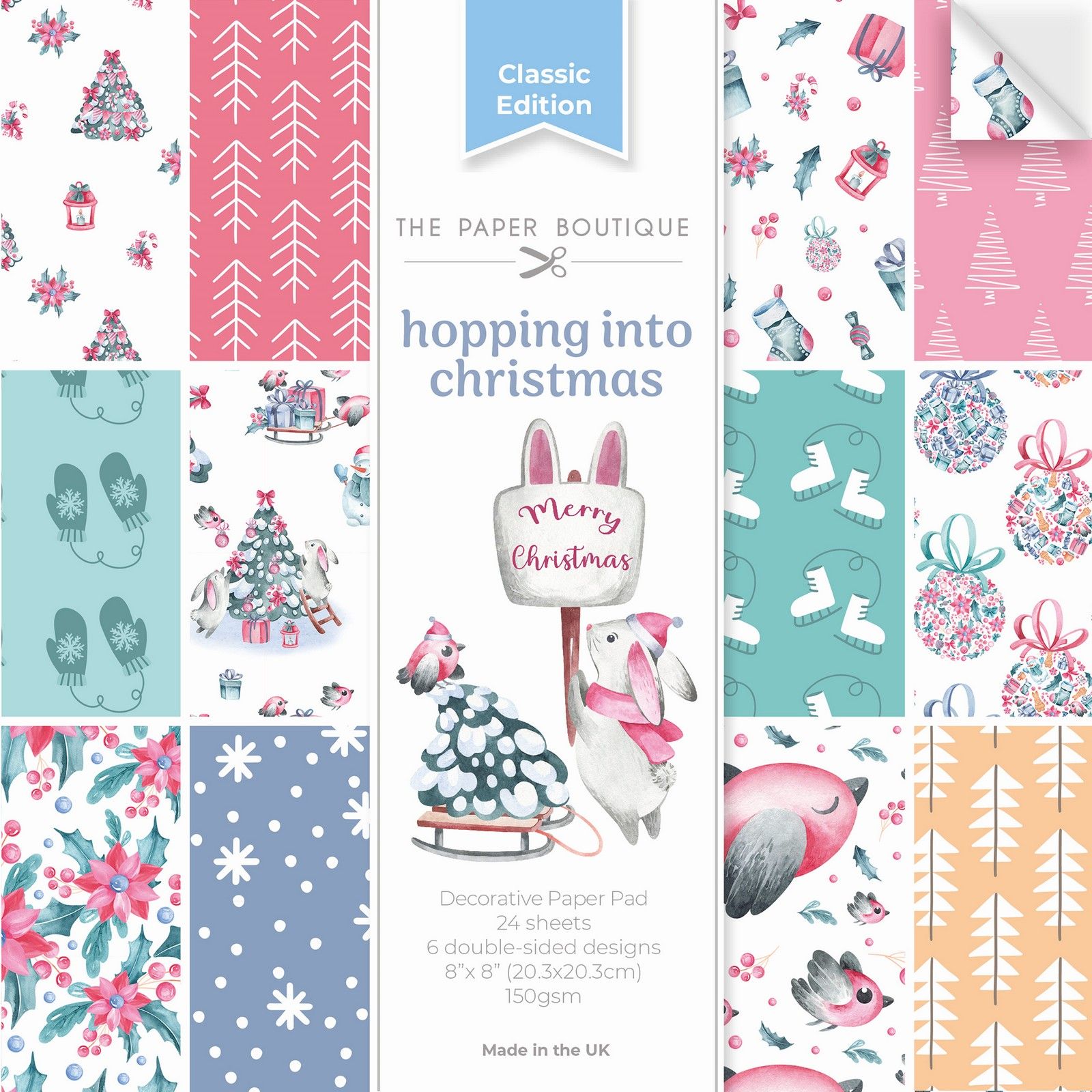 The Paper Boutique • Hopping into Christmas Decorative Paper Pad 20,3x20,3cm