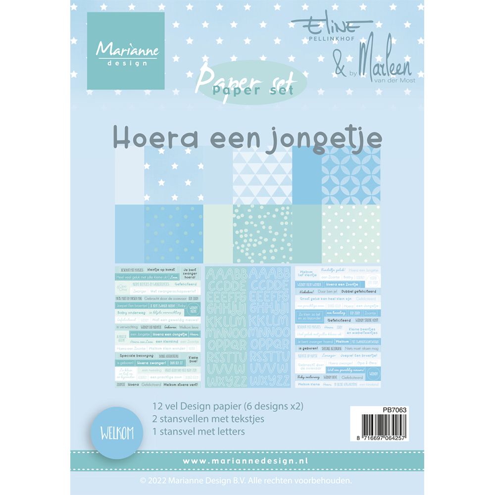 Marianne Design • Paper set Hoera een jongetje