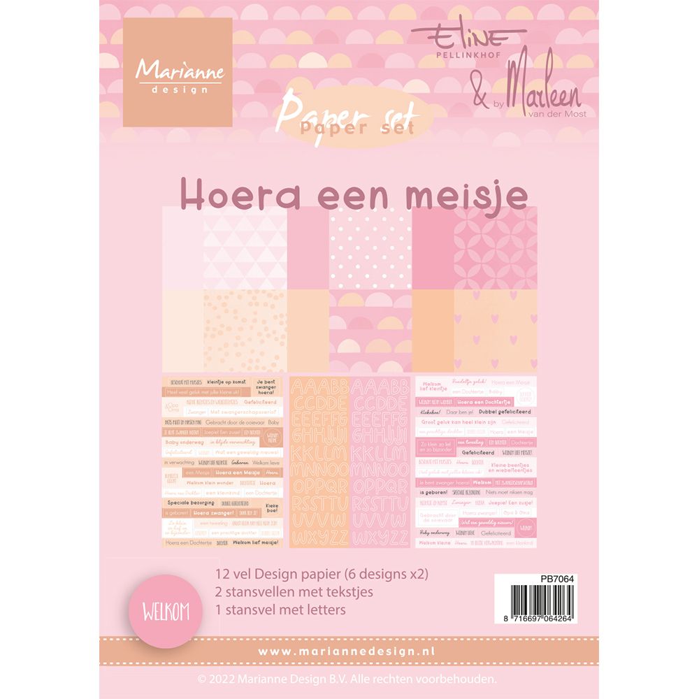 Marianne Design • Paper set Hoera een meisje