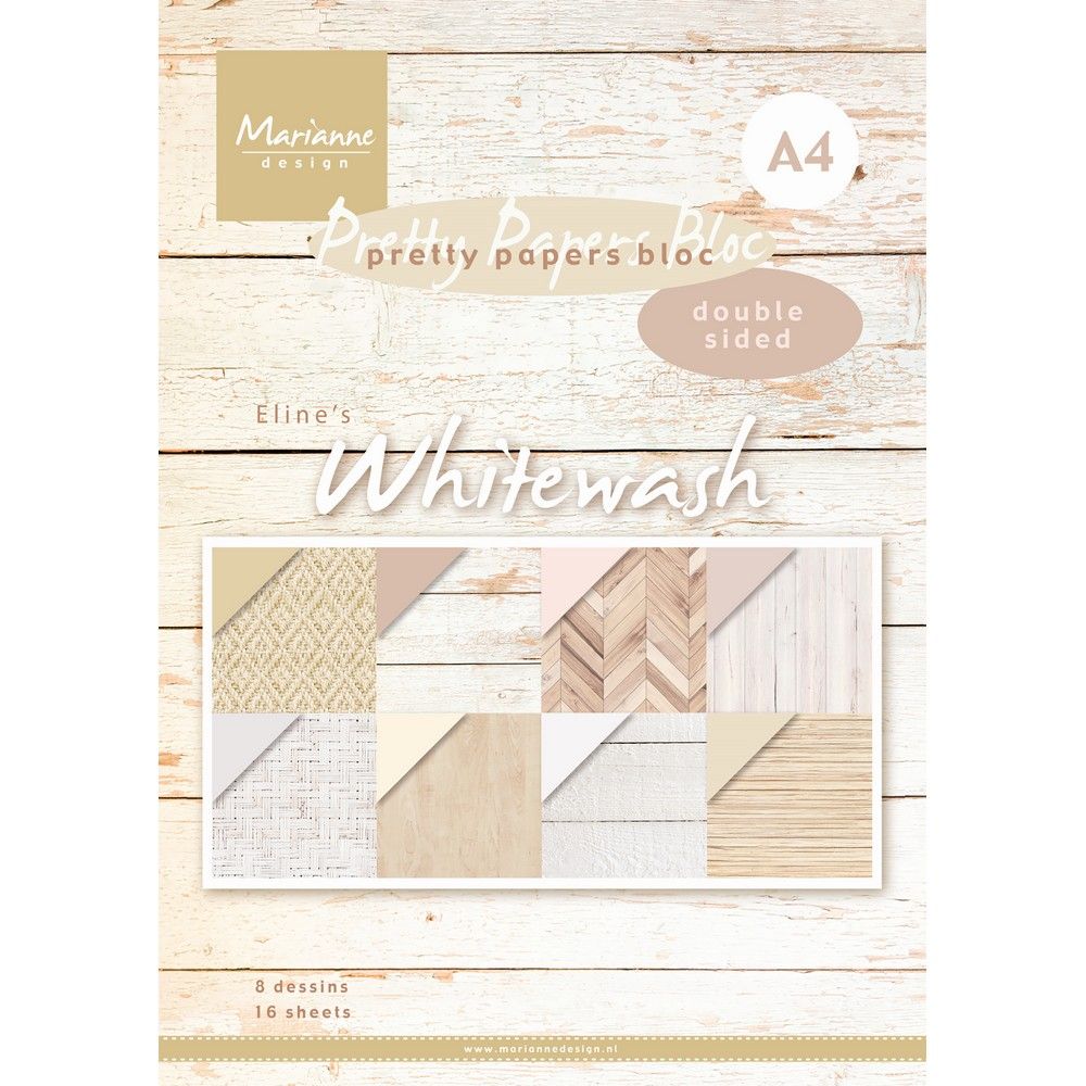 Marianne Design • Eline's Paper Pad Whitewash A4