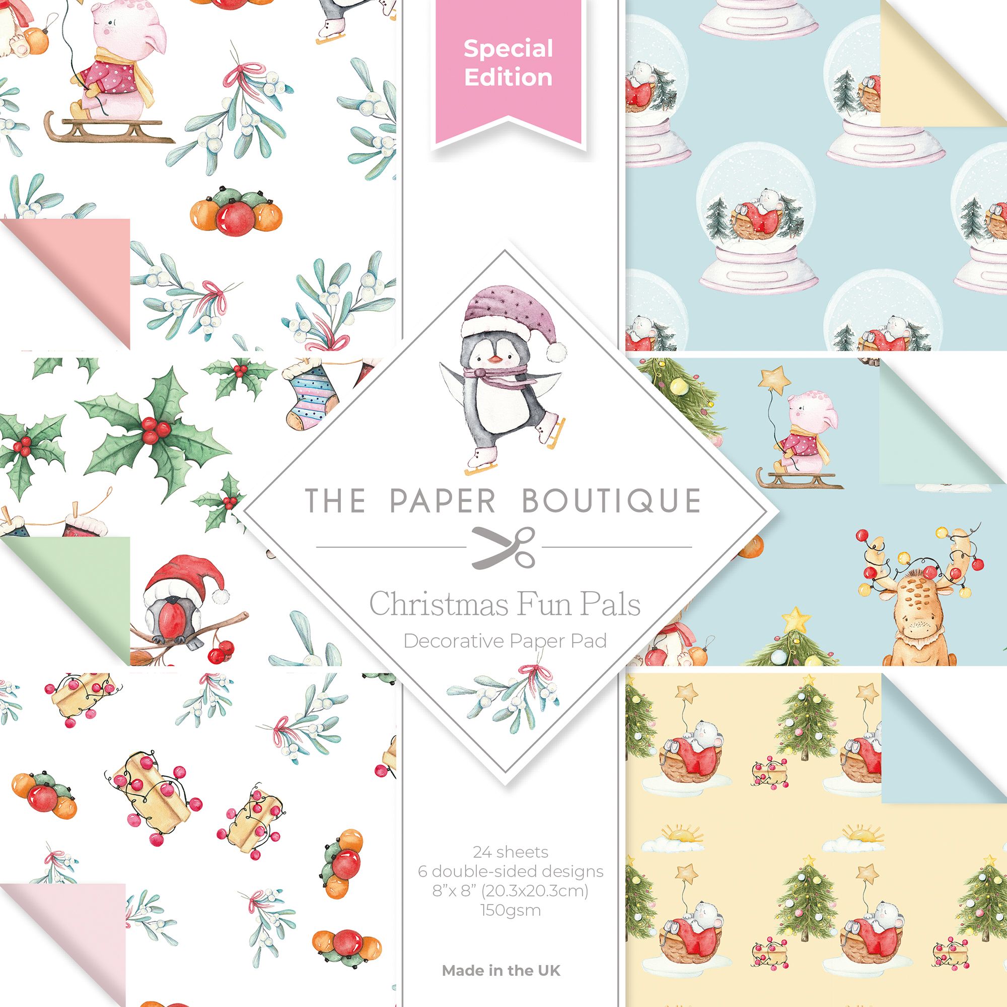 The Paper Boutique • Christmas Fun Pals Decorative Paper Pad 20,3x20,3cm