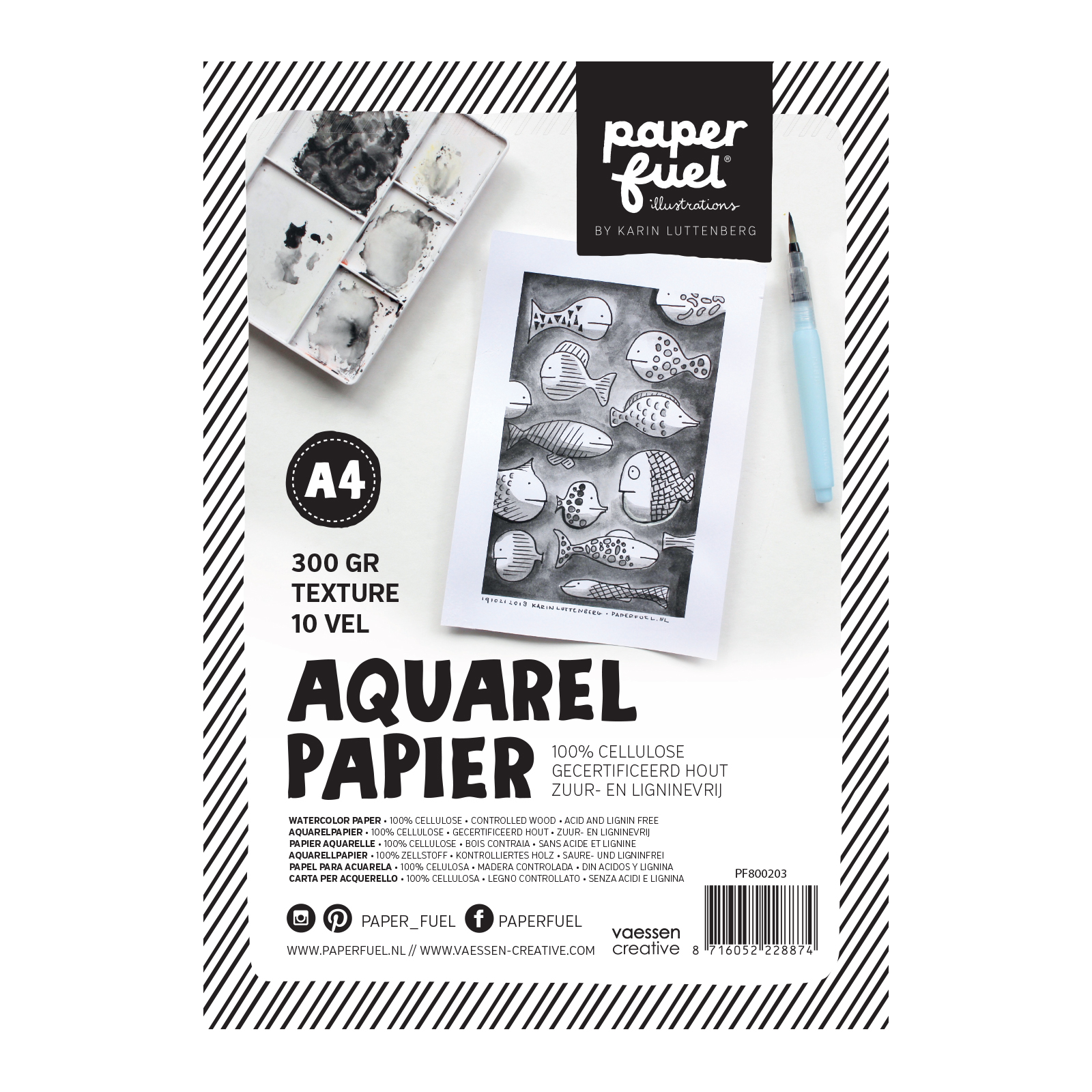 Paperfuel • Watercolour Paper 300g Textured A4 Off-white 10 sheets