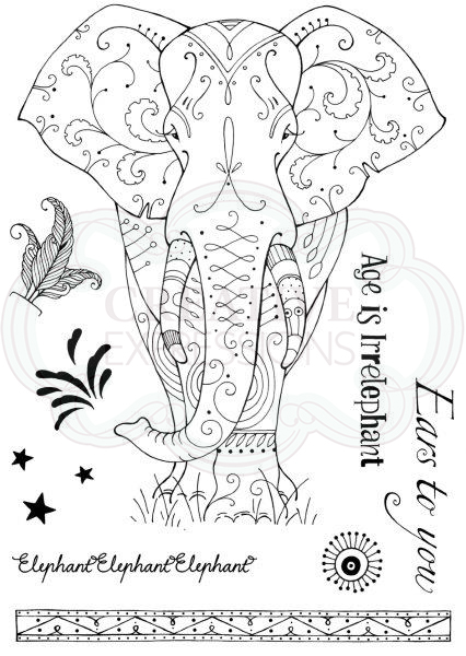 Pink Ink Designs • Sello transparente Elephant A5