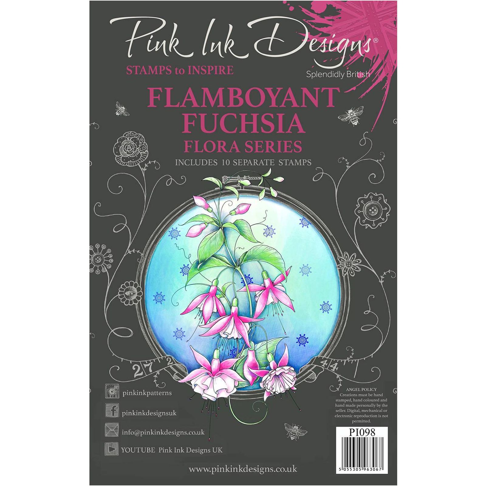 Pink Ink Designs • Clear stamp set Flamboyant fuchsia