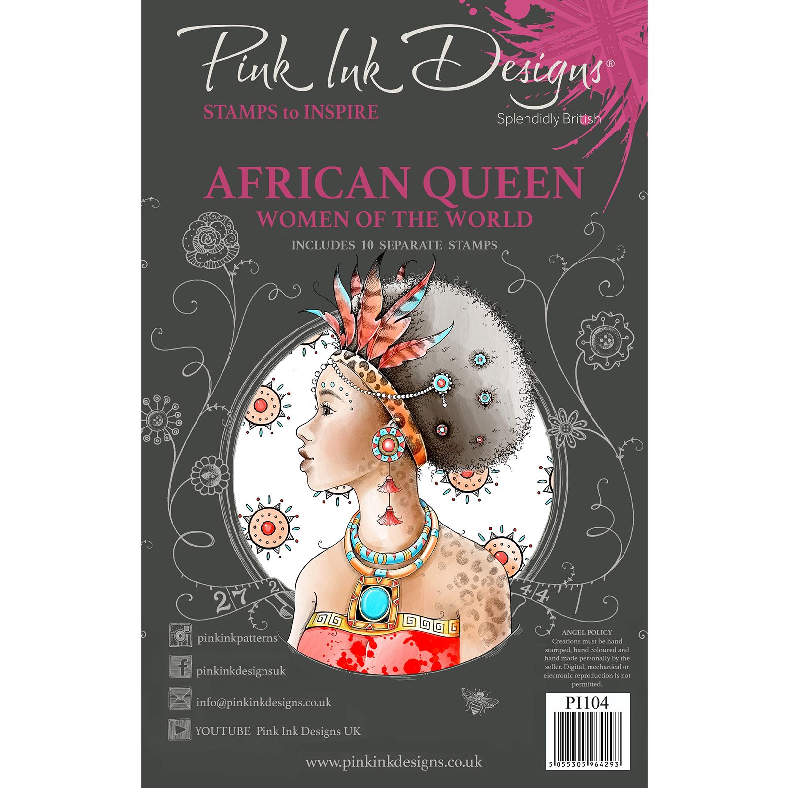 Pink Ink Designs • Conjunto de sello transparente African queen