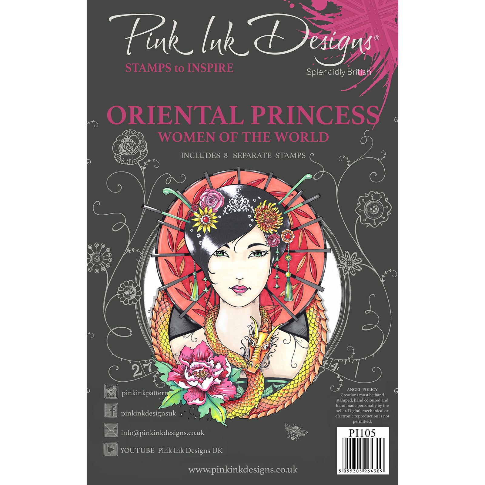 Pink Ink Designs • Conjunto de sello transparente Oriental princess