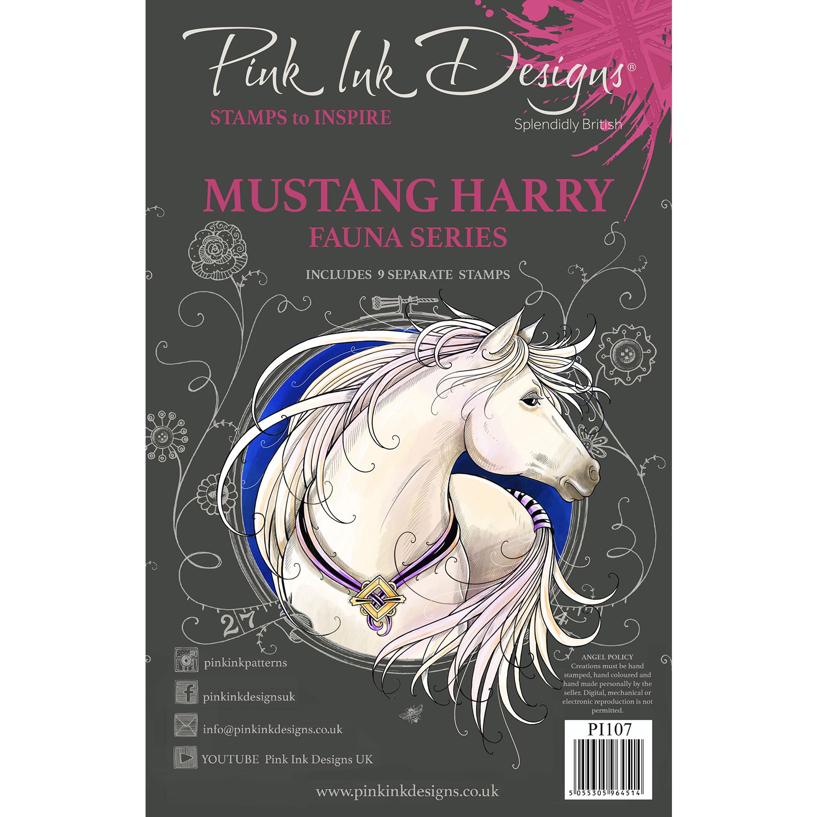 Pink Ink Designs • Conjunto de sello transparente Mustang harry