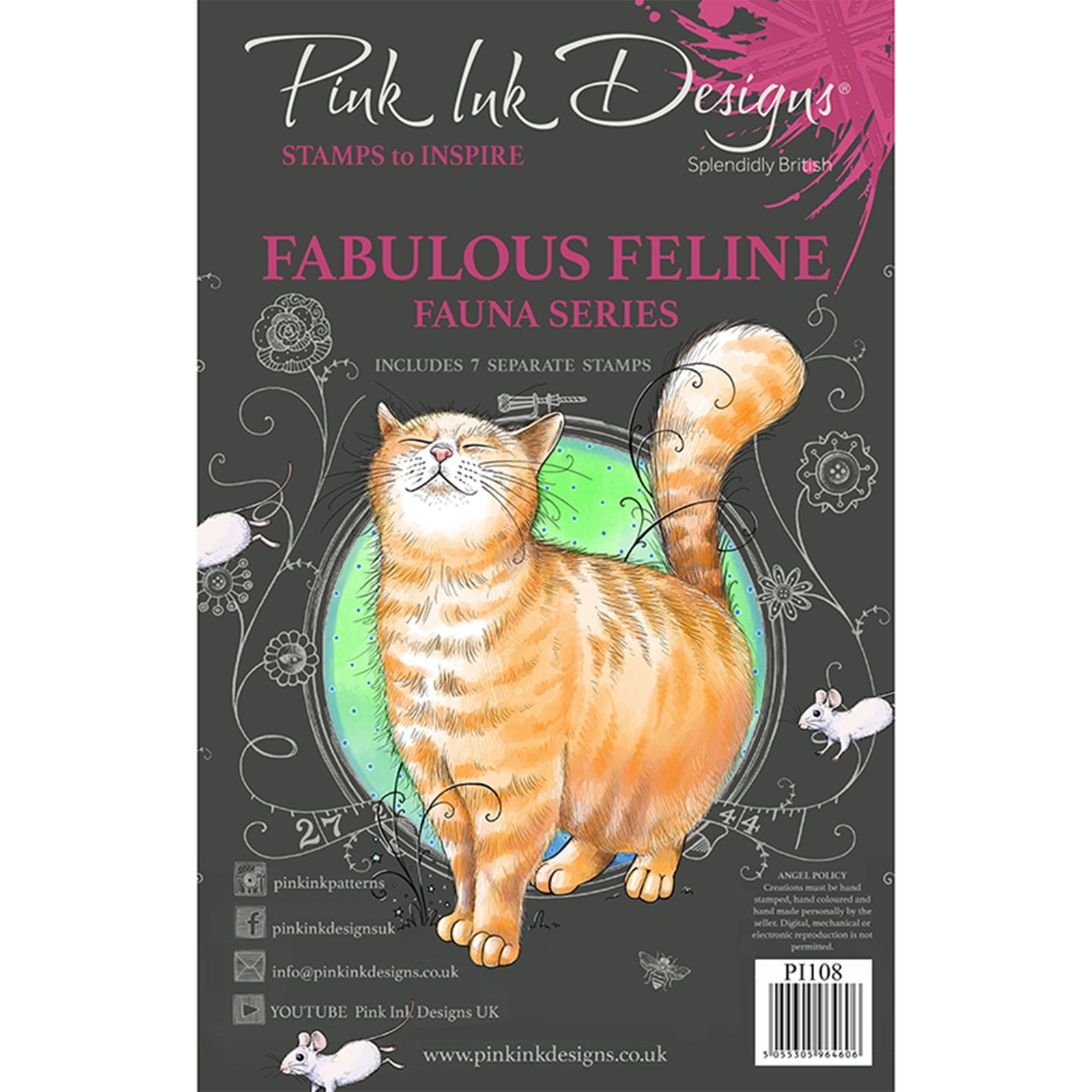 Pink Ink Designs • Fauna Series Clear Stamp Set Fabulous Feline