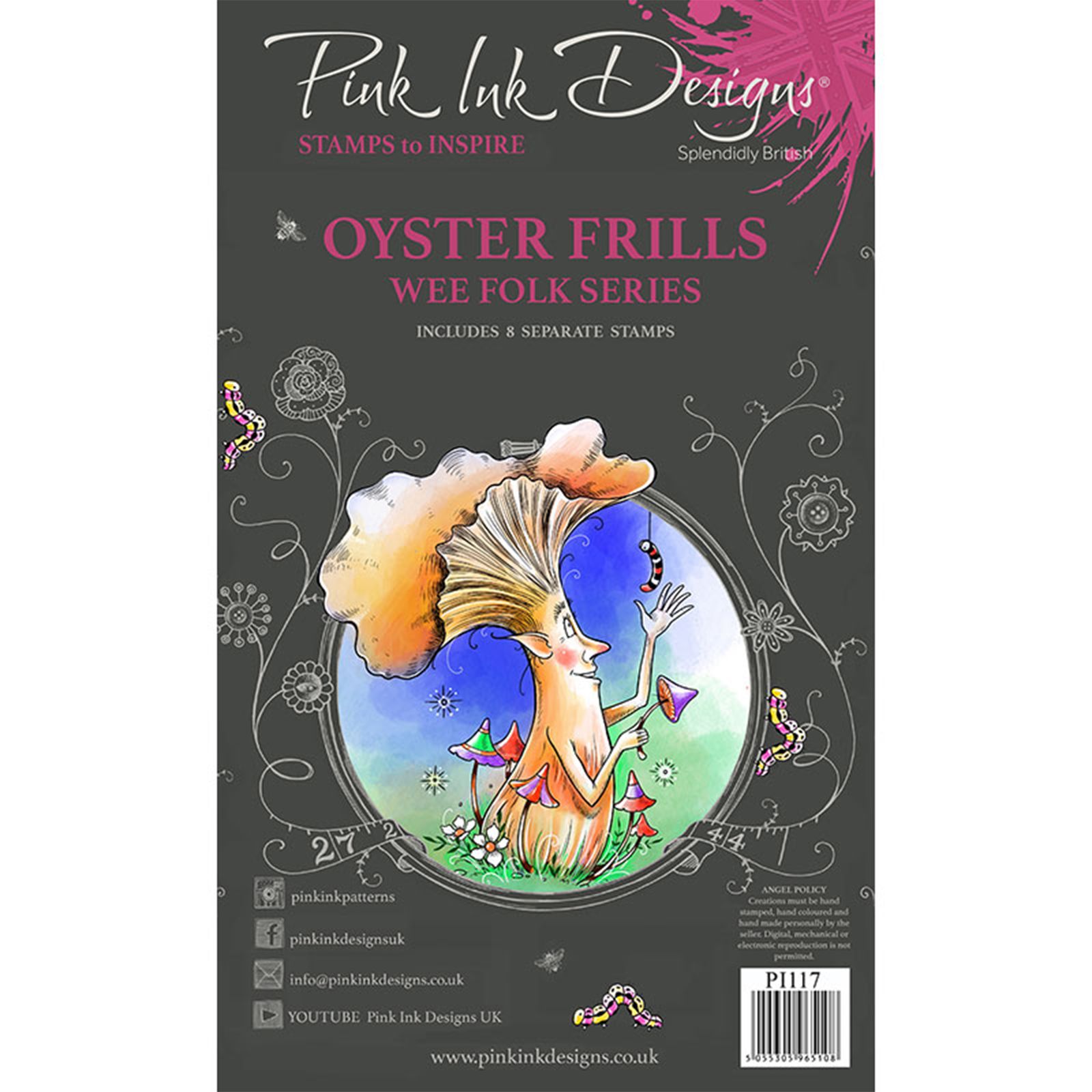 Pink Ink Designs • Conjunto de sello transparente Oyster frills A6